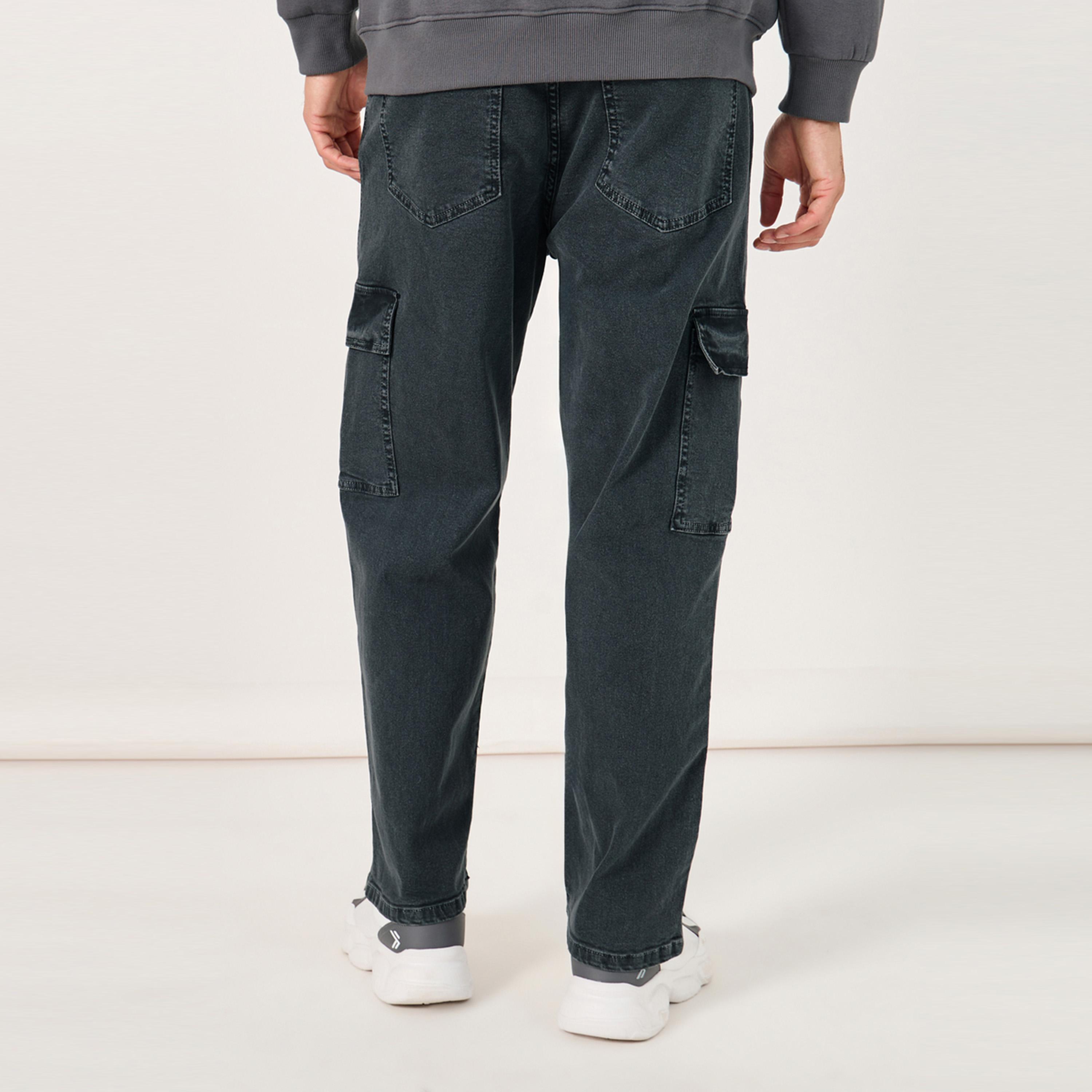 Styli Mid Rise Loose Fit Utility Cargo Jeans-men-clothing-bottoms-jeans-image-4