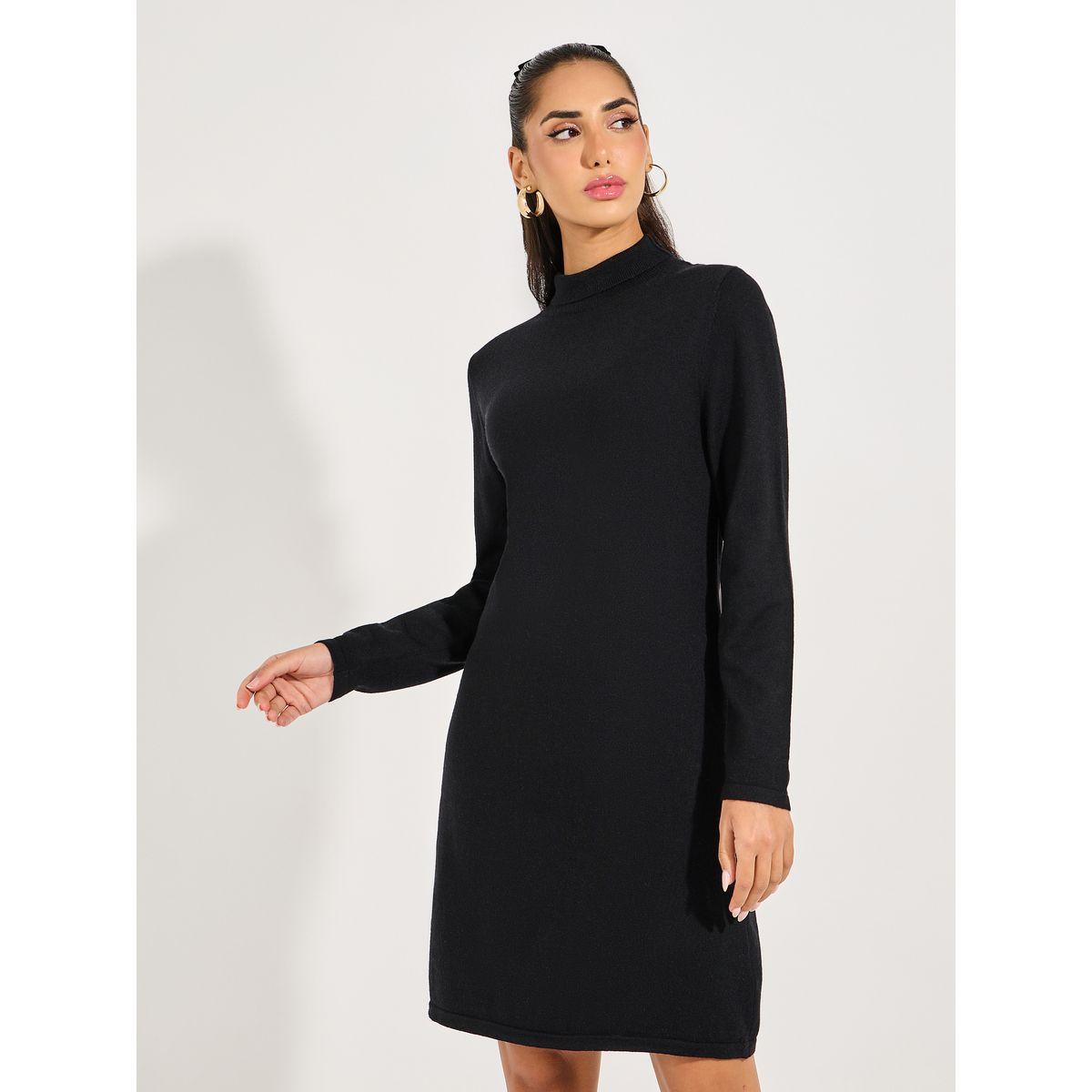 Styli Turtle Neck Knit Sweater Mini Dress-women-clothing-dresses-image-2