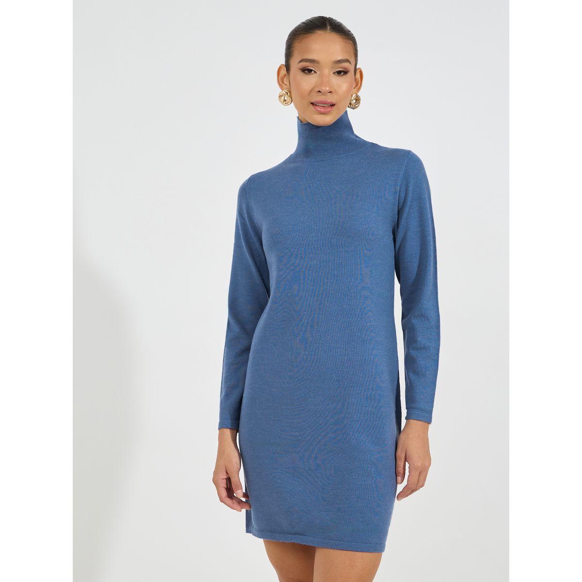Styli Turtle Neck Knit Sweater Mini Dress-women-clothing-dresses-image-2