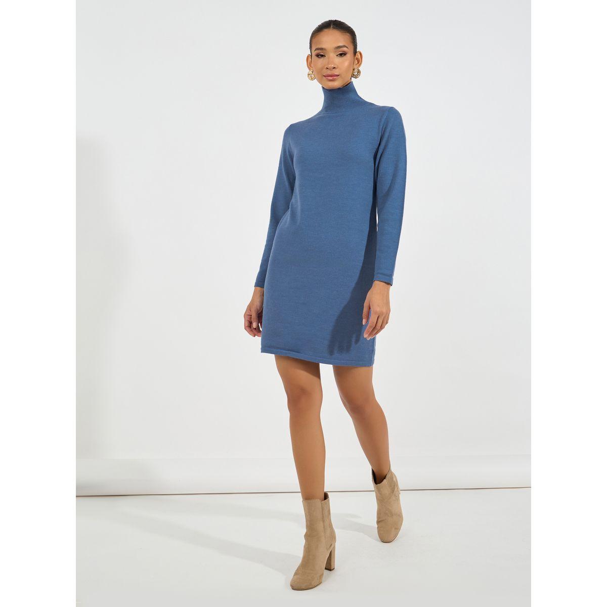 Styli Turtle Neck Knit Sweater Mini Dress-women-clothing-dresses-image-3