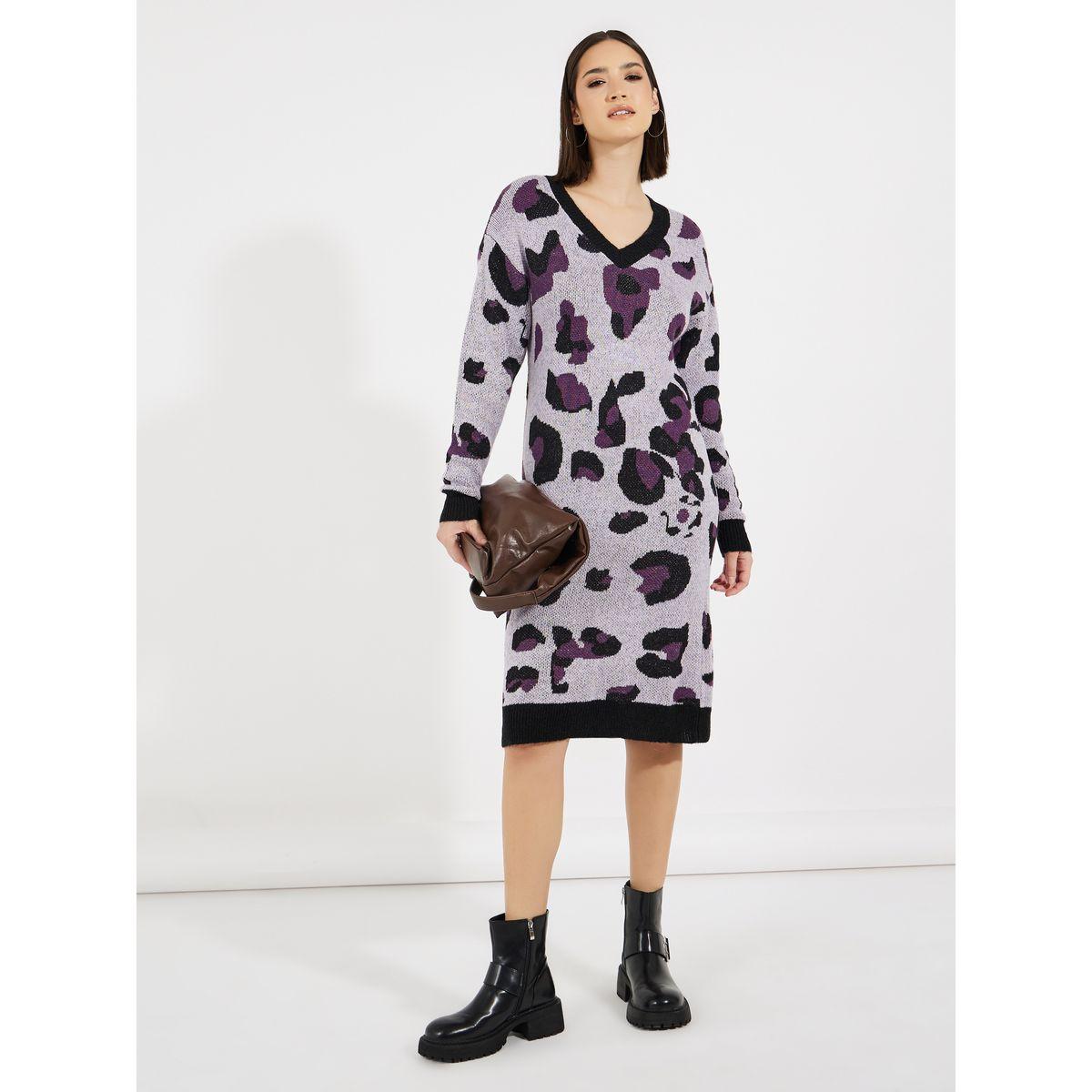 فستان بطول الركبة وأكمام طويلة-women-clothing-dresses-image-1