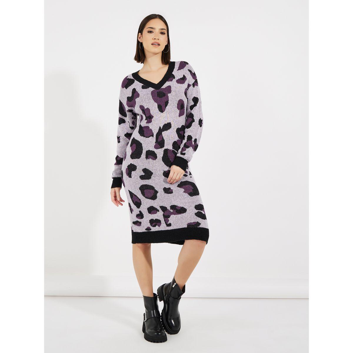 فستان بطول الركبة وأكمام طويلة-women-clothing-dresses-image-4