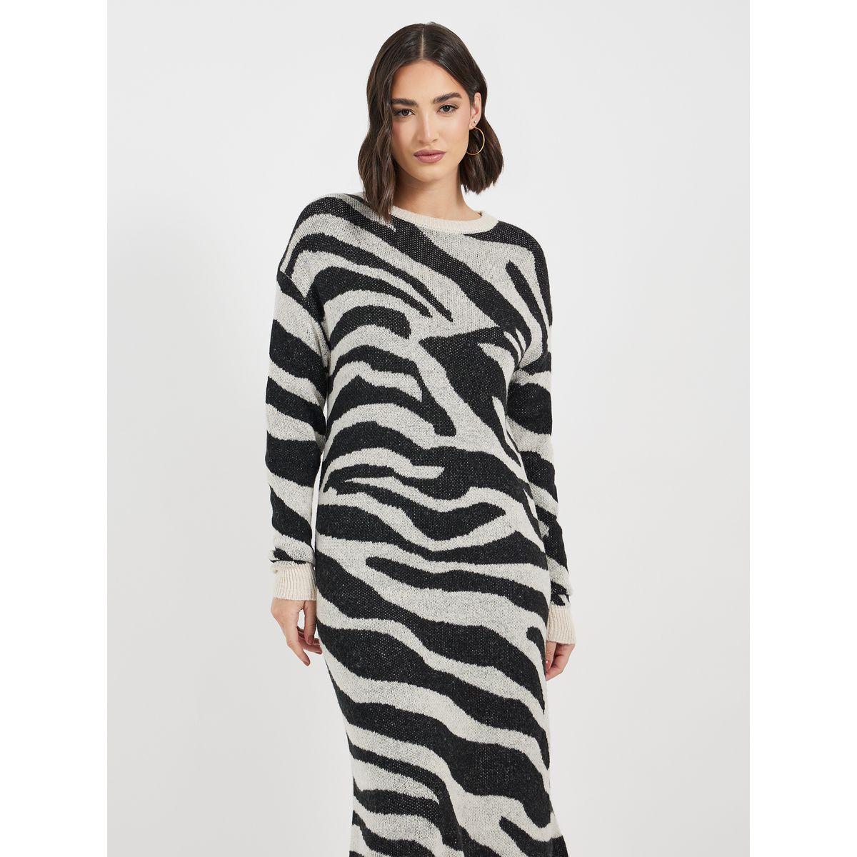 Styli Animal Pattern Sweater Midi Dress-women-clothing-dresses-image-5