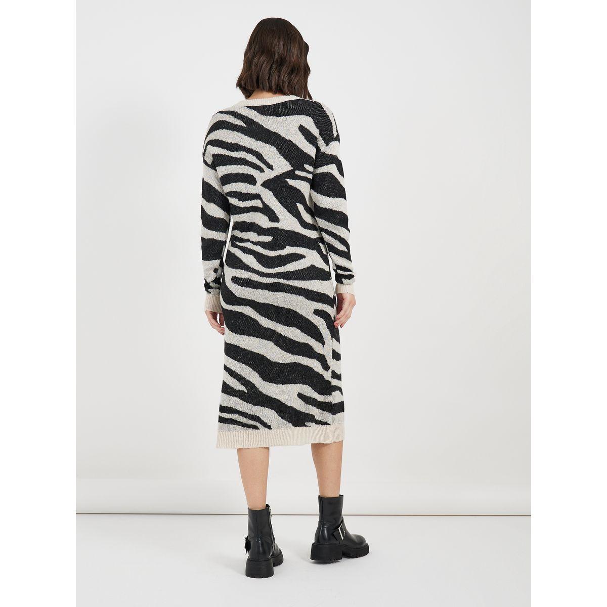 Styli Animal Pattern Sweater Midi Dress-women-clothing-dresses-image-6