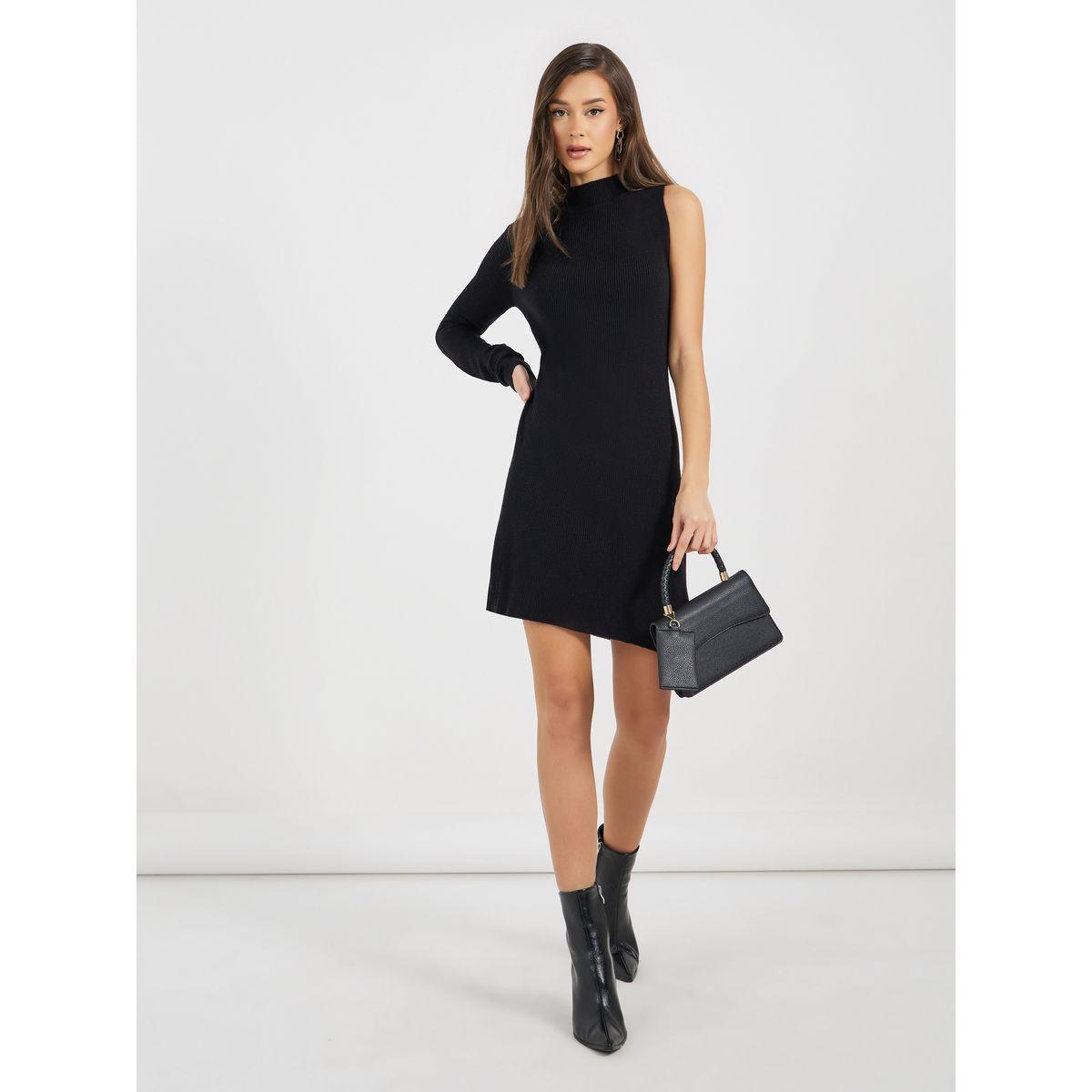 Styli Plain One Shoulder Sweater Mini Dress-women-clothing-dresses-image-4