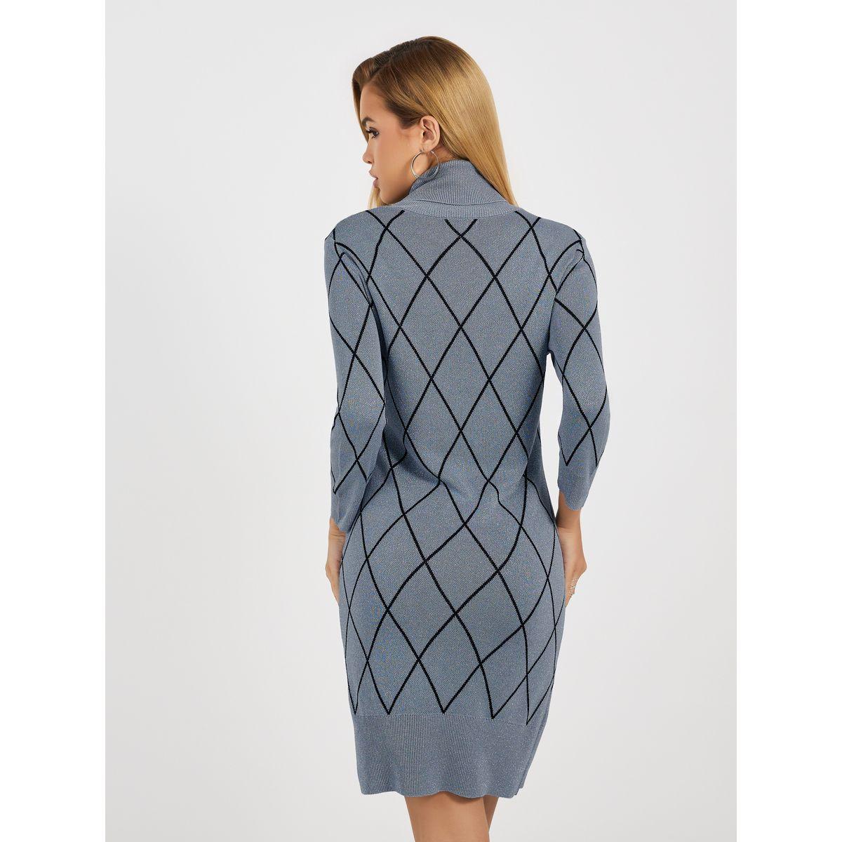 Styli Argyle Pattern Sweater Mini Dress-women-clothing-dresses-image-4