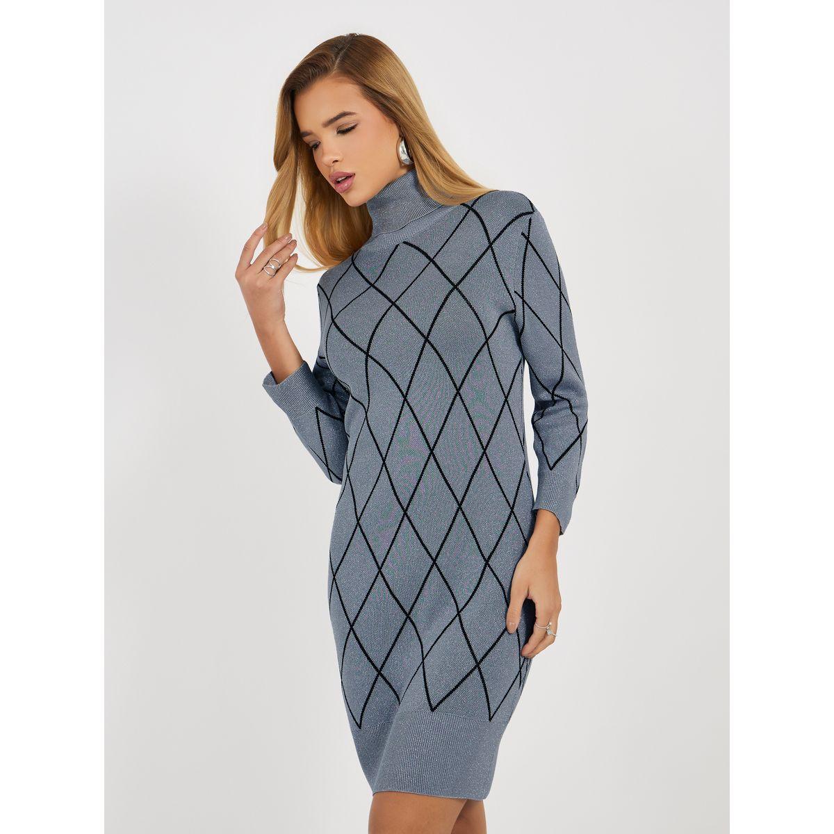 Styli Argyle Pattern Sweater Mini Dress-women-clothing-dresses-image-6