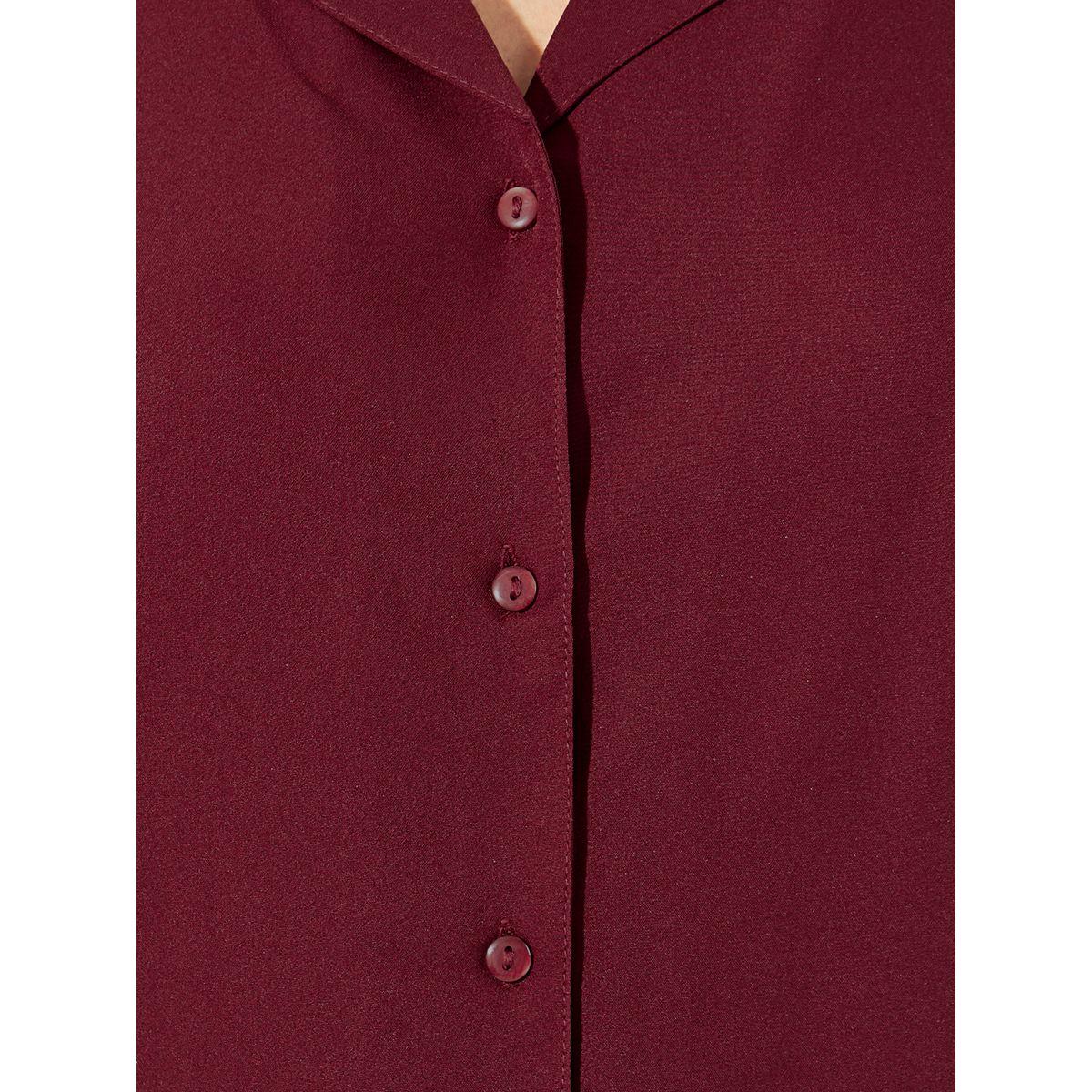 بلوزة سادة بقصة عادية وياقة بشق-women-clothing-shirtsandblouses-shirts-image-3