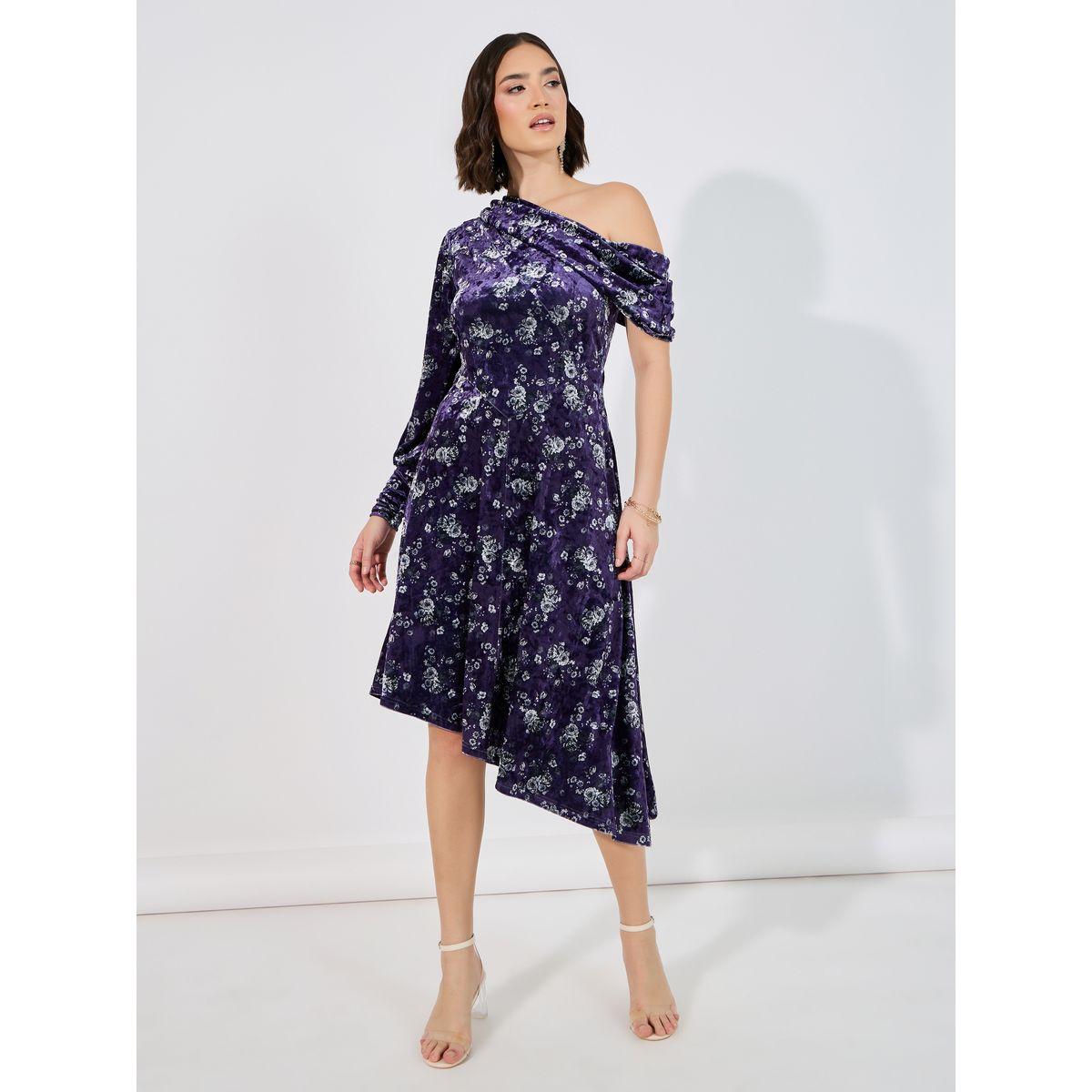 فستان ميدي بحافة غير متماثلة الطول-women-clothing-dresses-image-4