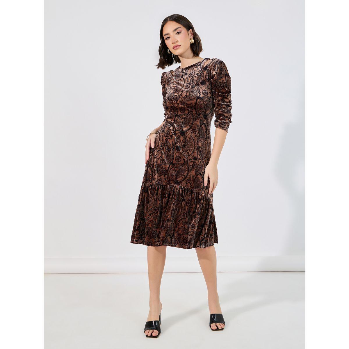 Styli Floral Print Cold Shoulder A-Line Midi Dress-women-clothing-dresses-image-4