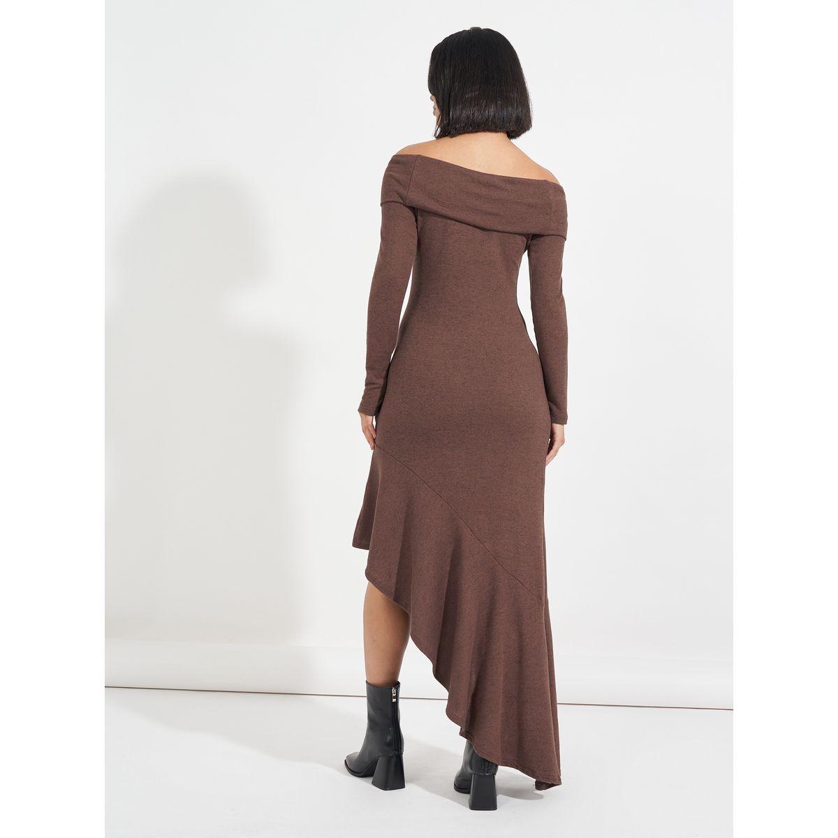 Styli Frill Asymmetric Hem Off Shoulder Sweater Maxi Dress-women-clothing-dresses-image-6