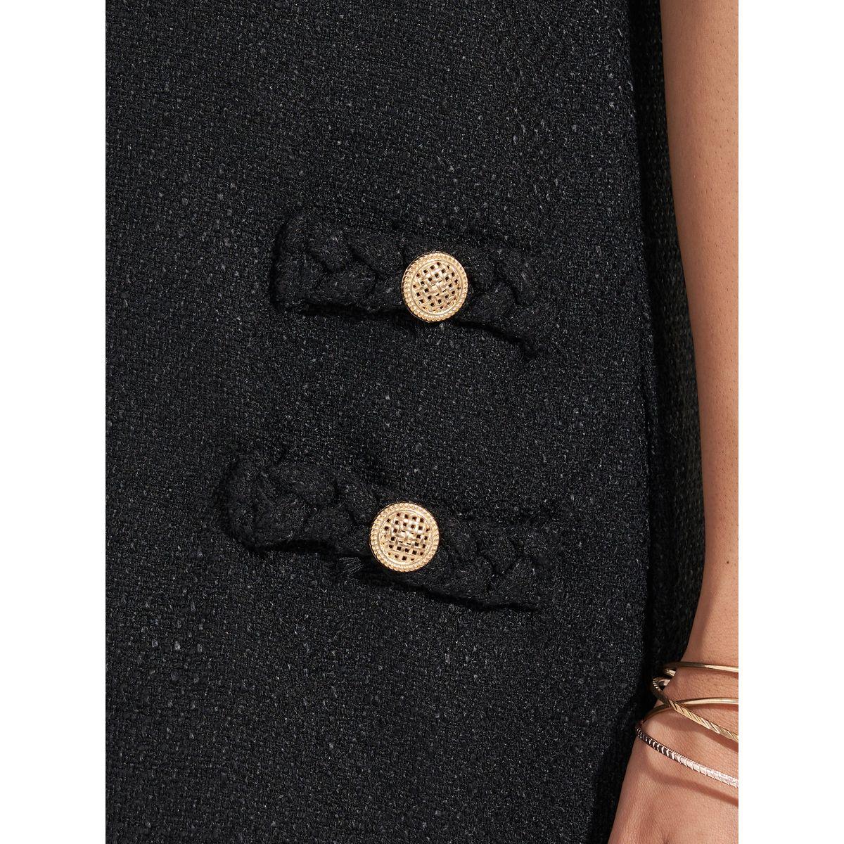 Styli Tweed Braid Detail Short Sleeves Sweater Mini Dress-women-clothing-dresses-image-3