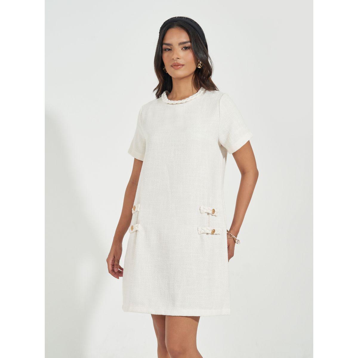 فستان قصير بنمط سويتر وأكمام قصيرة-women-clothing-dresses-image-4
