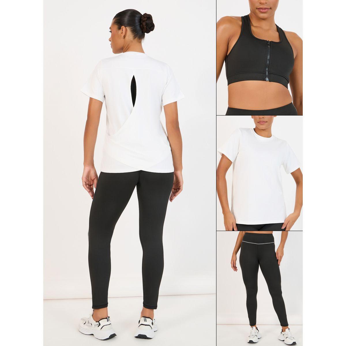 طقم من 3 ليقنز وبلوزة مع صدرية رياضية-sports-women-clothing-trackpantsandtracksuits-image-1