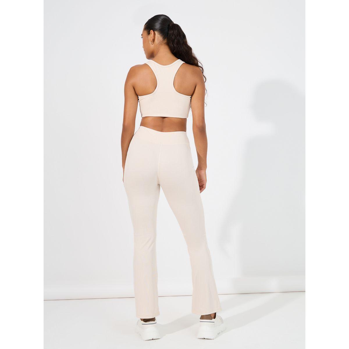 Styli Active Ribbed Racerback Longline Sports Bra & Flared Leggings Set-sports-women-clothing-trackpantsandtracksuits-image-5