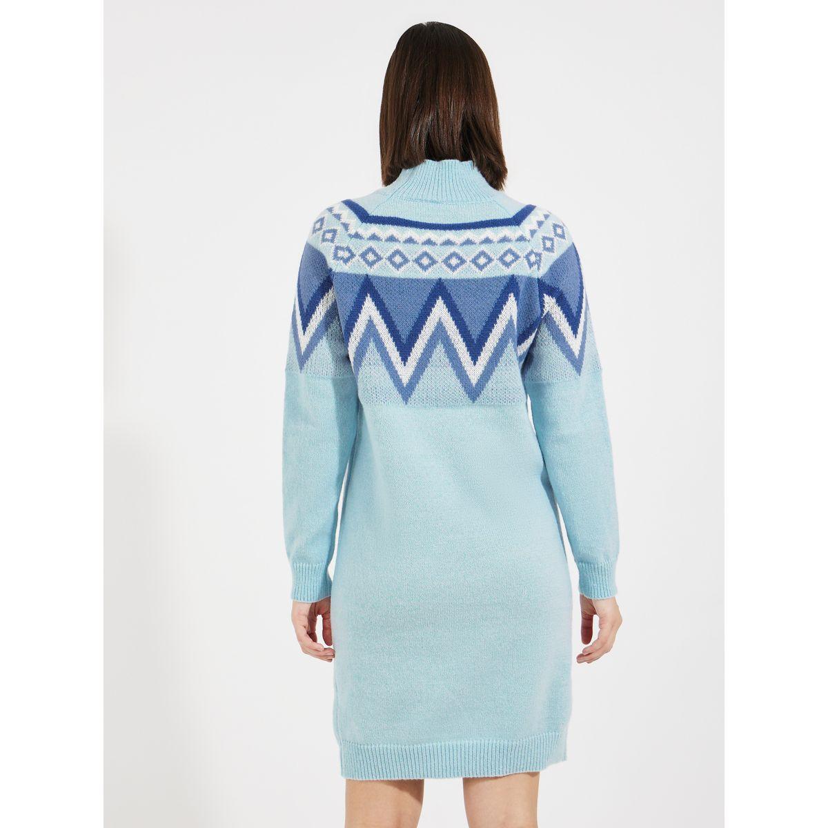 فستان بطول الركبة وياقة عالية مع أكمام طويلة-women-clothing-dresses-image-6