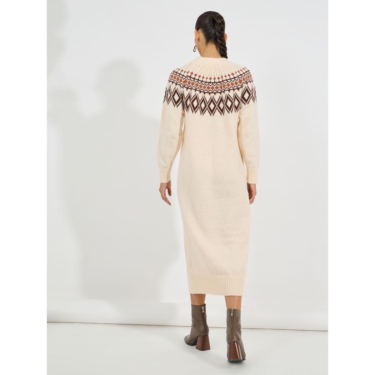 Styli Geometric Pattern Knitted Sweater Midi Dress-women-clothing-dresses-image-6