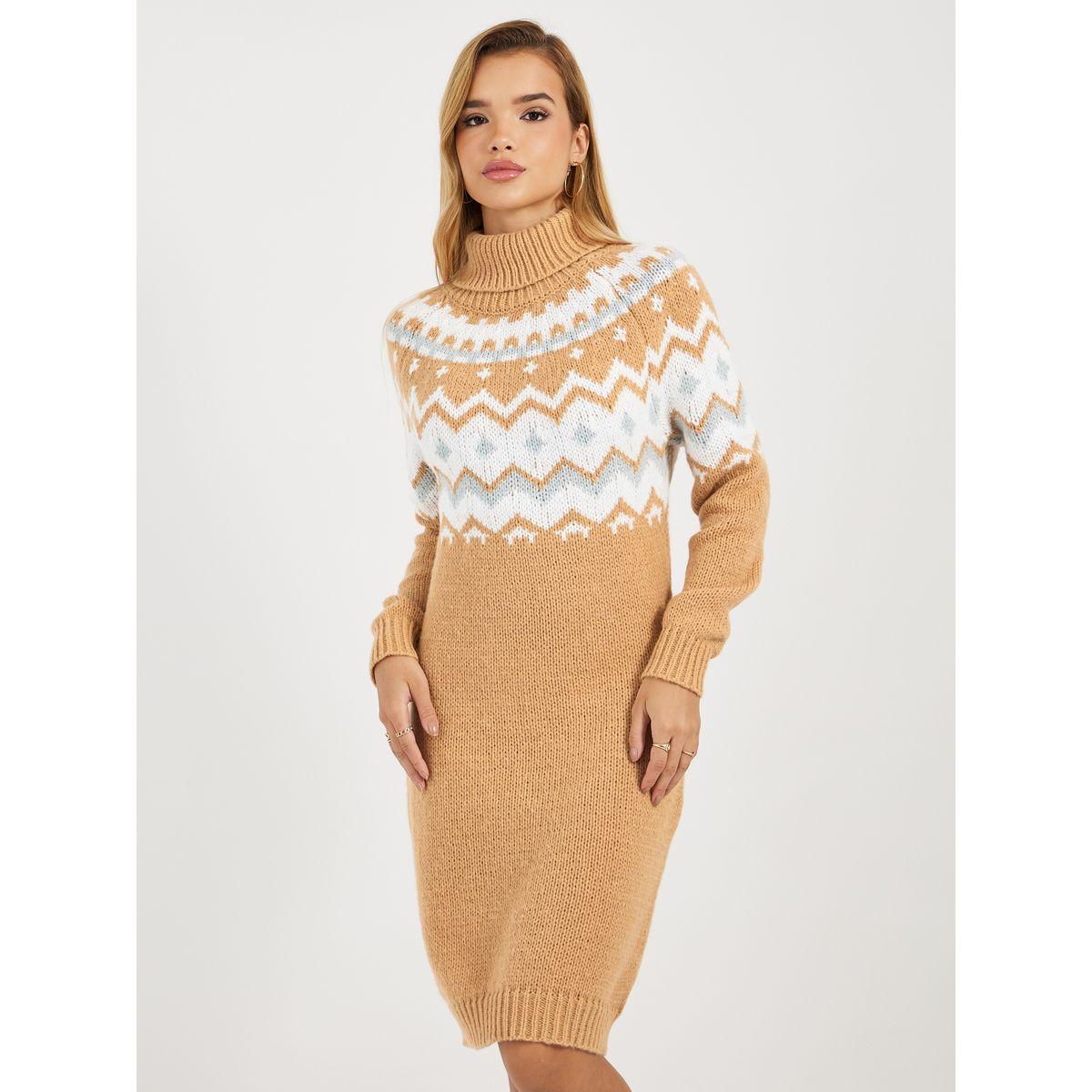 Styli Patterned Sweater Knee Length Dress-women-clothing-dresses-image-6