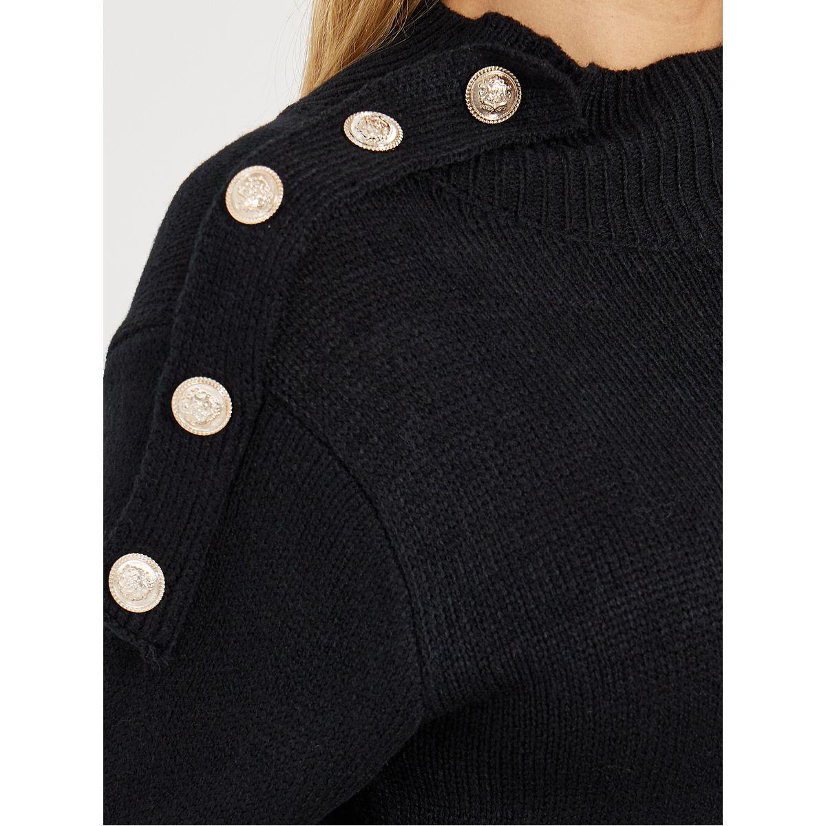 Styli Knitted Sweater Knee Length Dress with Button Detail-women-clothing-dresses-image-3