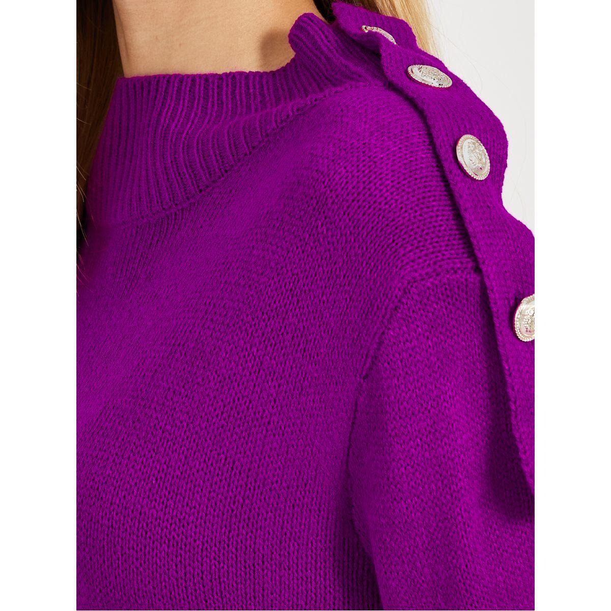 Styli Knitted Sweater Knee Length Dress with Button Detail-women-clothing-dresses-image-2