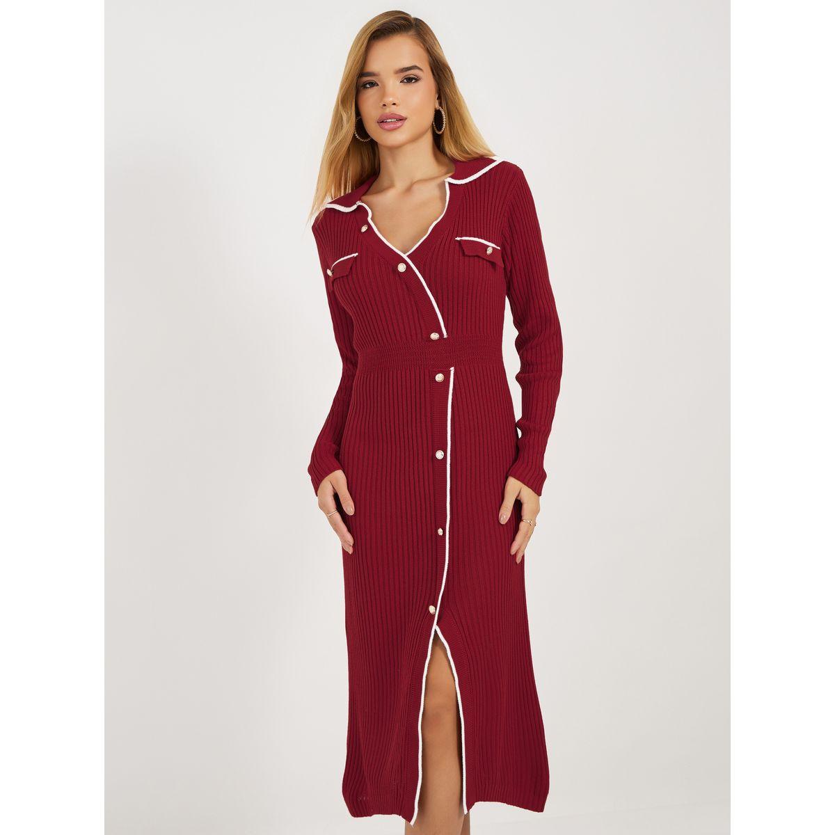 فستان ميدي محبوك بتفاصيل مُتباينة-women-clothing-dresses-image-6