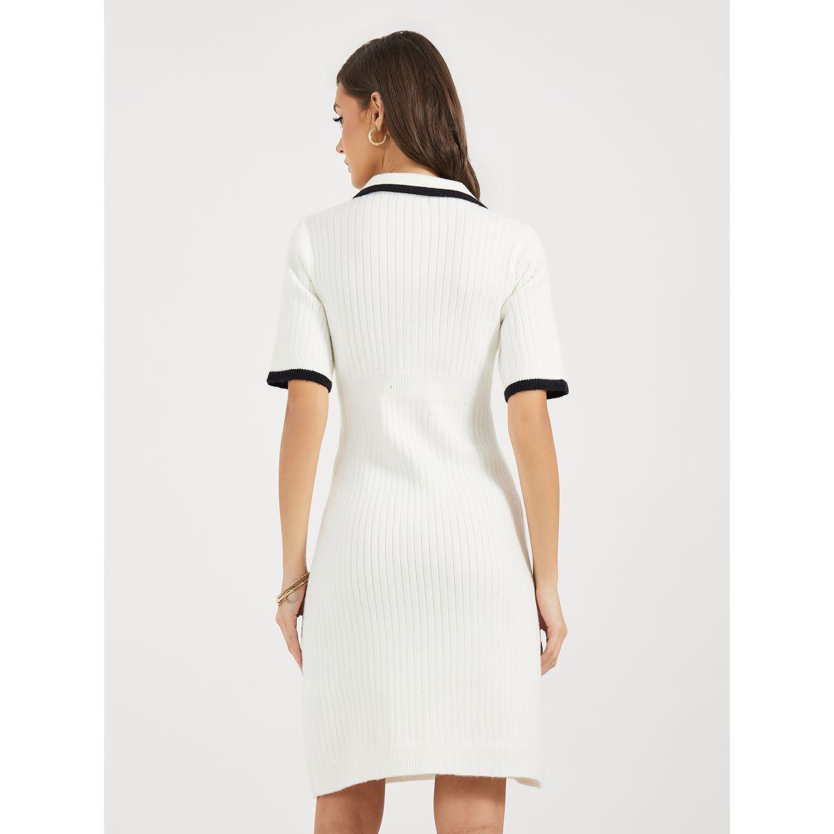 Styli Contrast Trim Knit Sweater Knee-Length Dress-women-clothing-dresses-image-6