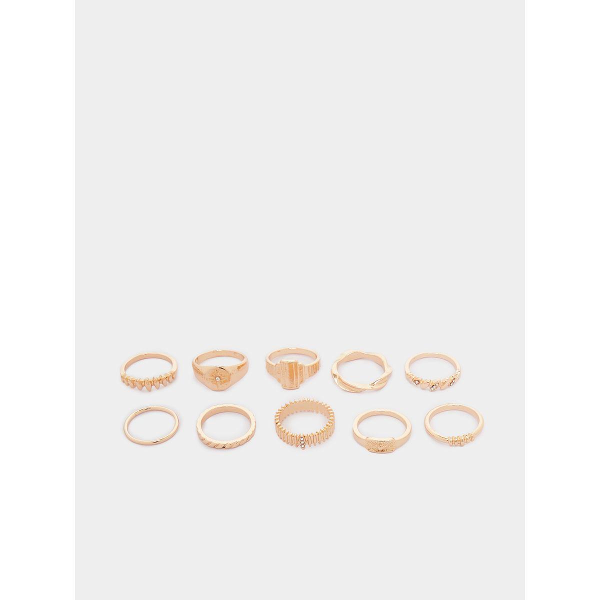 مجموعة من 10 خواتم كاجوال-women-watchesandjewellery-jewellery-rings-image-1