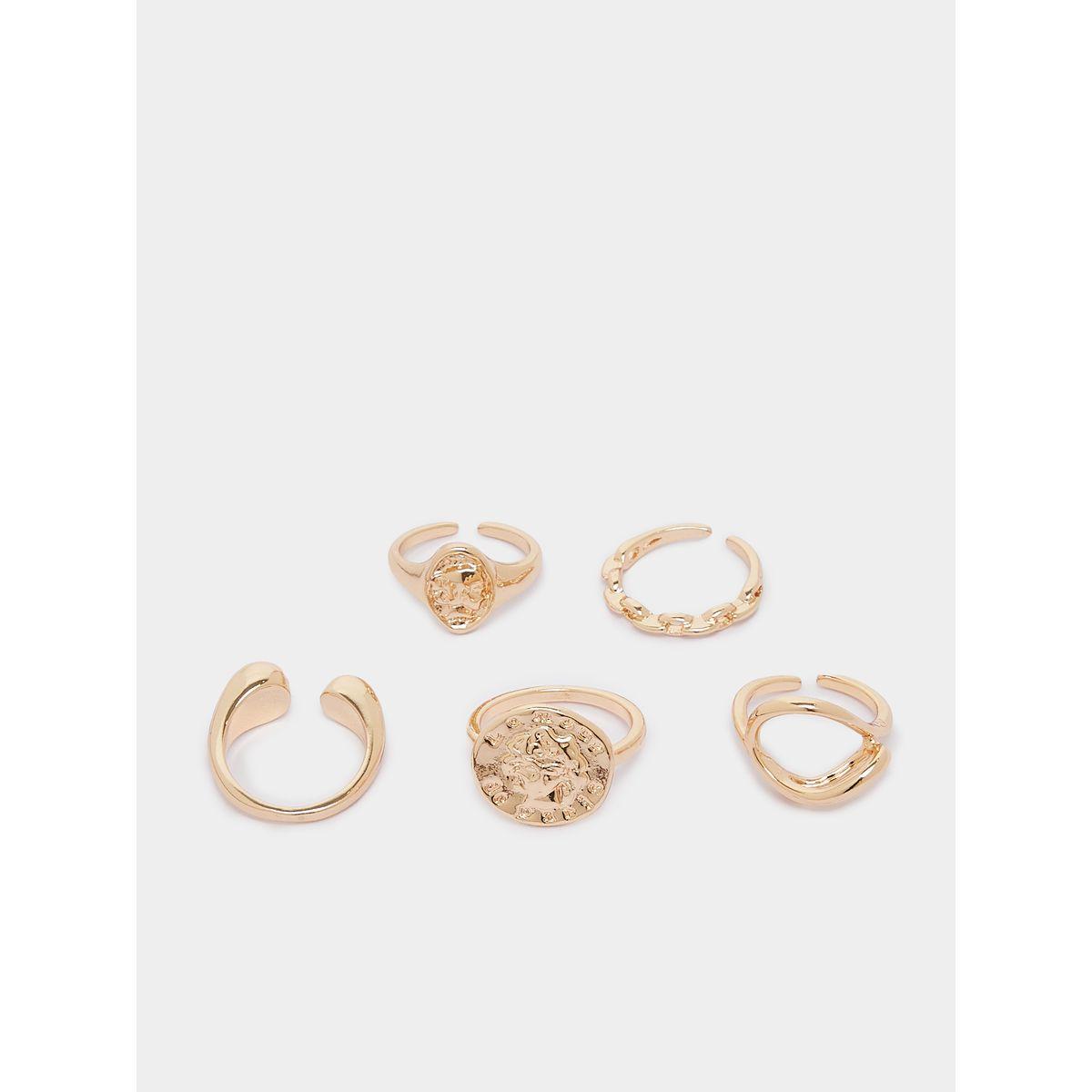 Styli Set of 6 - Textured Rings-women-watchesandjewellery-jewellery-rings-image-1