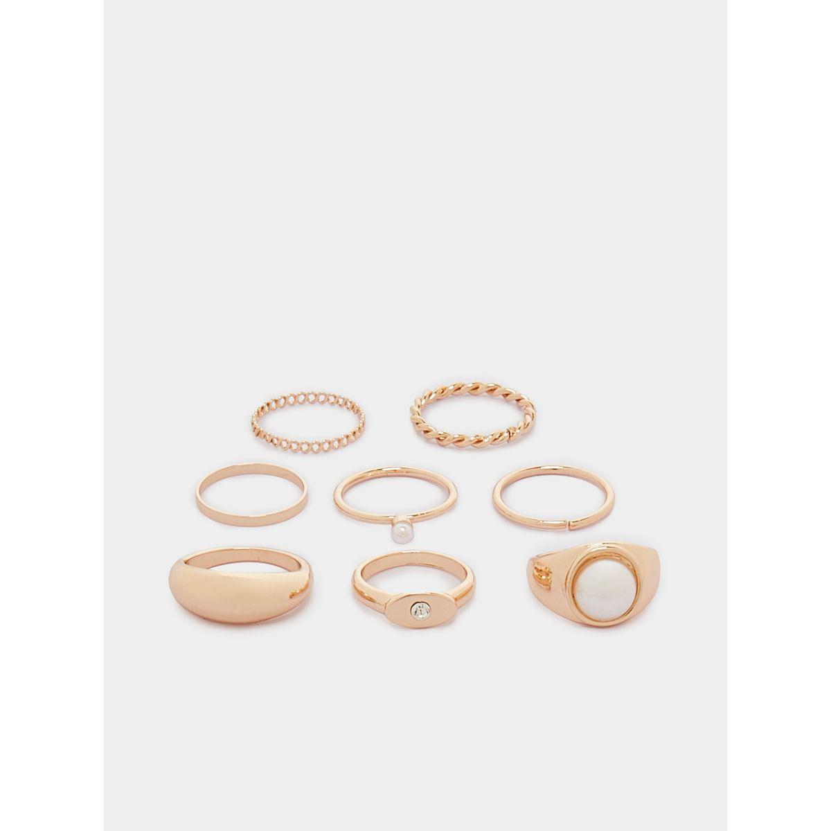 Styli Set of 8 - Textured Rings-women-watchesandjewellery-jewellery-rings-image-1