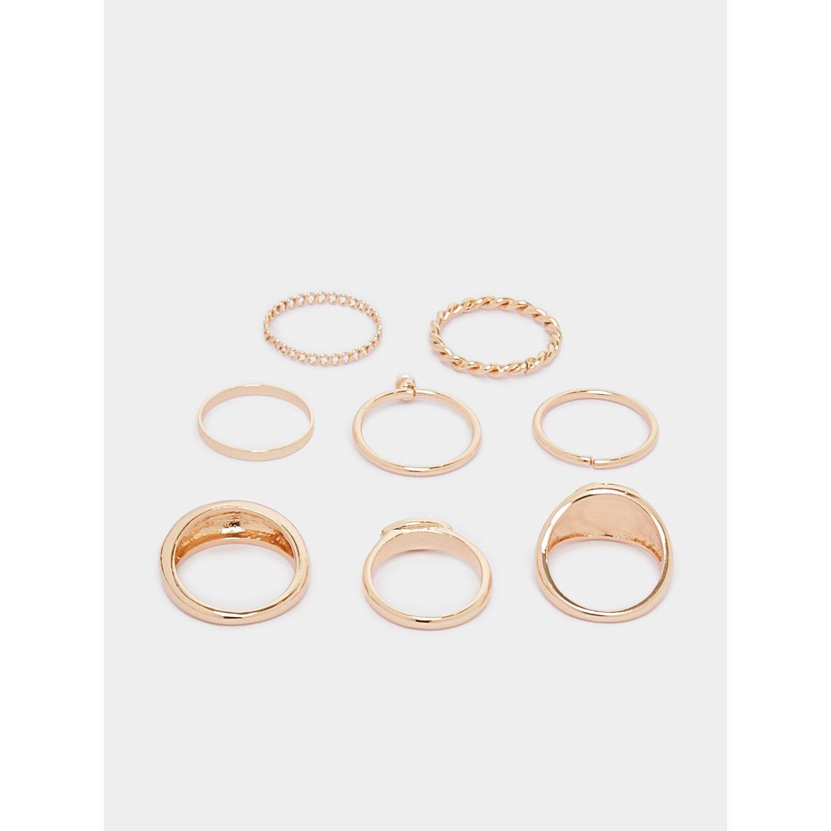 Styli Set of 8 - Textured Rings-women-watchesandjewellery-jewellery-rings-image-2