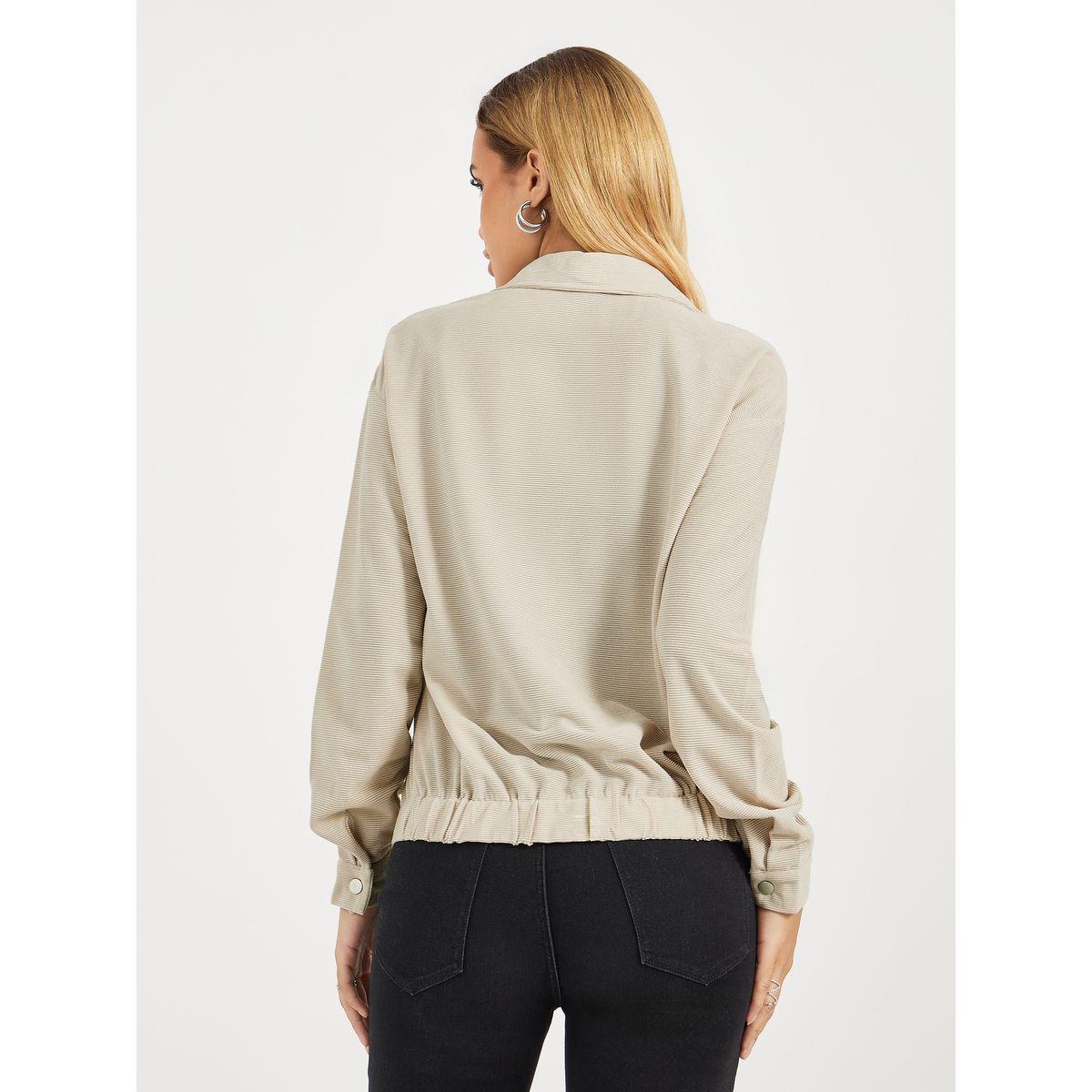 Styli Regular Fit Regular Length Corduroy Bomber Jacket-women-winterwear-coatsandjackets-jackets-image-5