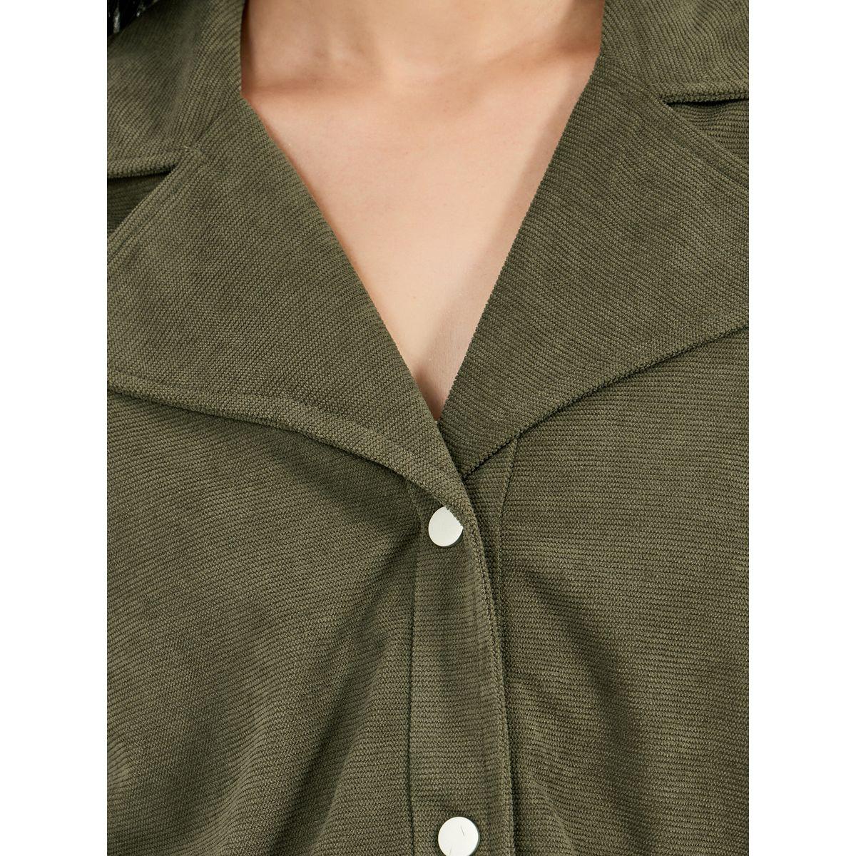 Styli Regular Fit Regular Length Corduroy Bomber Jacket-women-winterwear-coatsandjackets-jackets-image-3