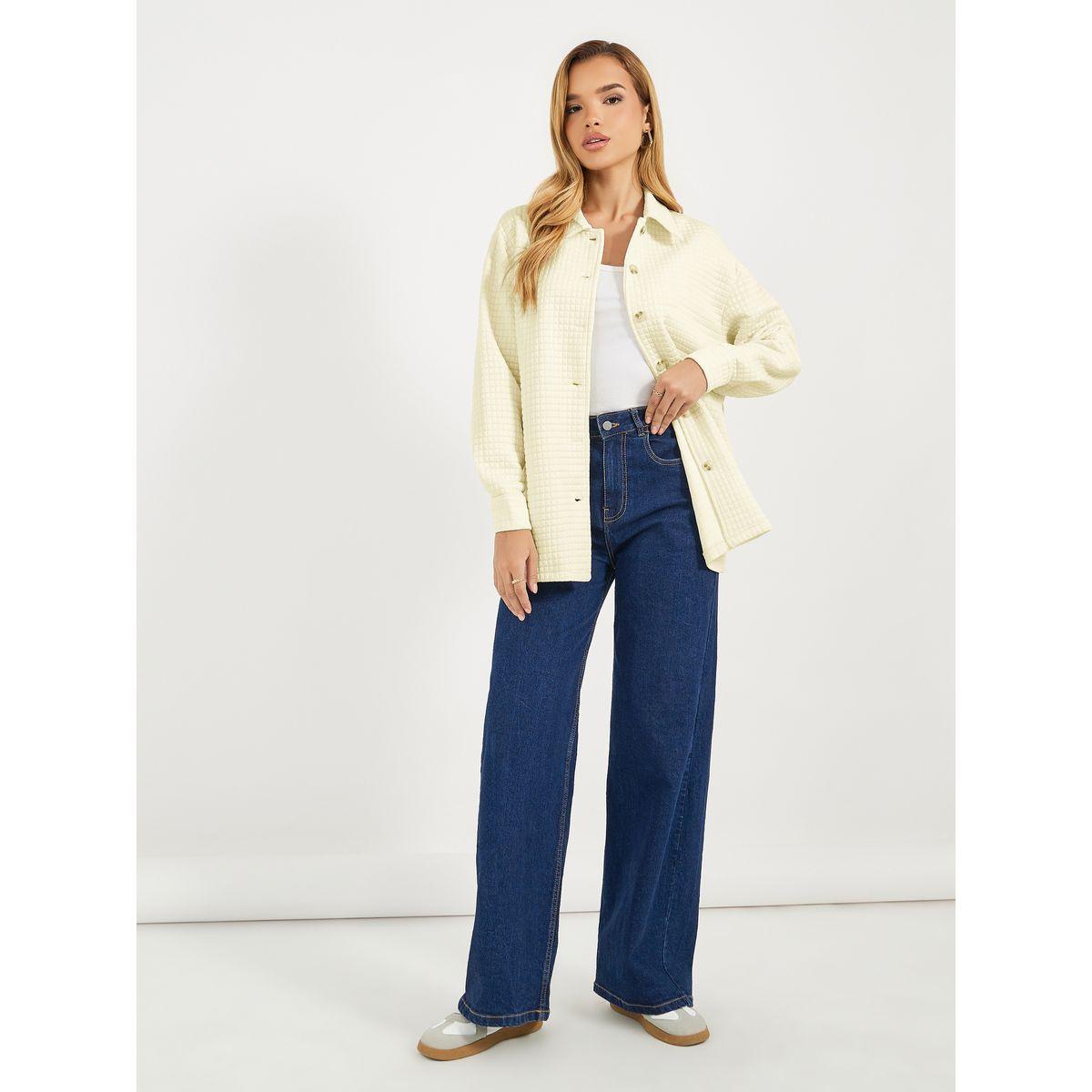 Styli Oversized Longline Textured Button Down Shacket-women-winterwear-coatsandjackets-jackets-image-3