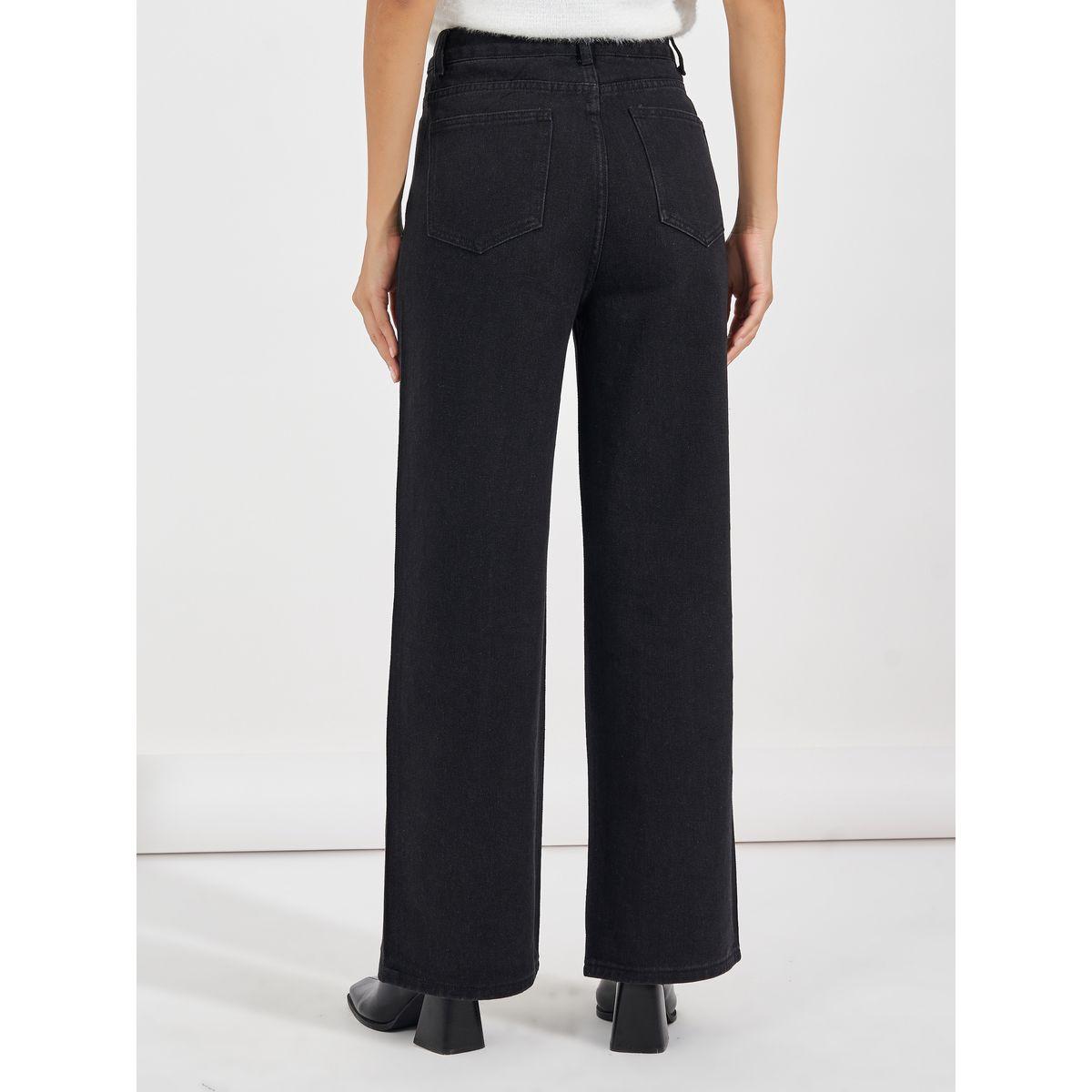 جينز بقصة مستقيمة وخصر عالي-women-clothing-bottoms-jeans-image-4
