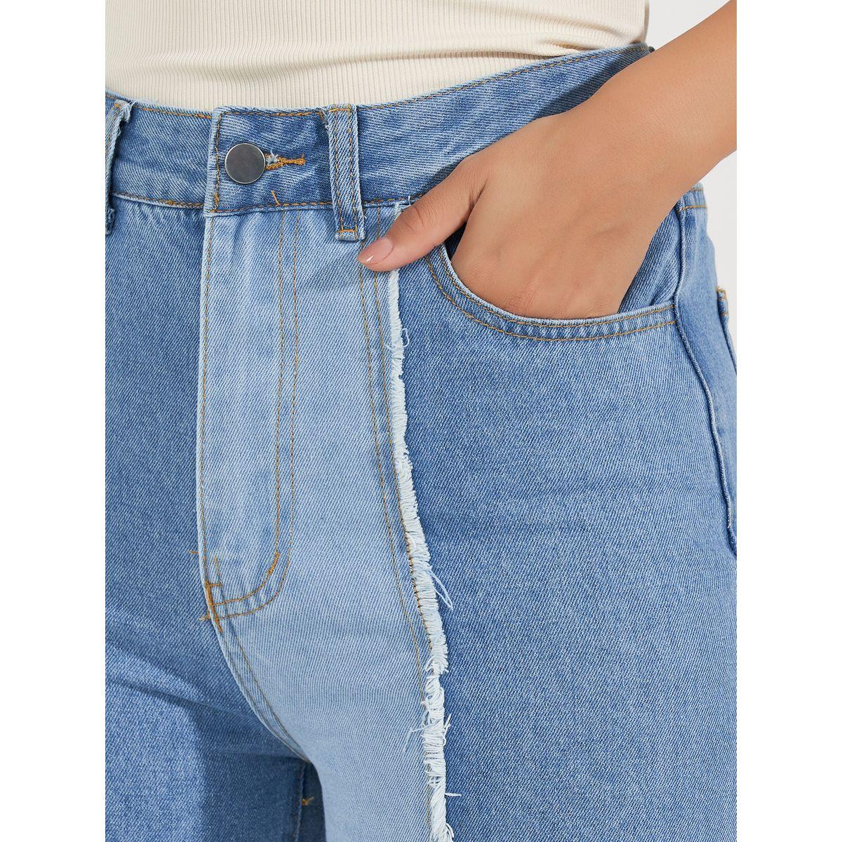 Styli Limited Cut & Sew Panel Frayed Edge Wide Leg Jeans-women-clothing-bottoms-jeans-image-3