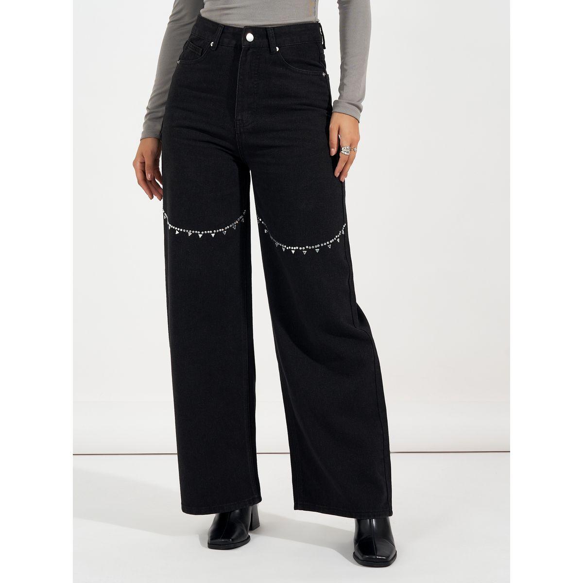 جينز بقصة أرجل واسعة ومزين بحجر الراين-women-clothing-bottoms-jeans-image-2