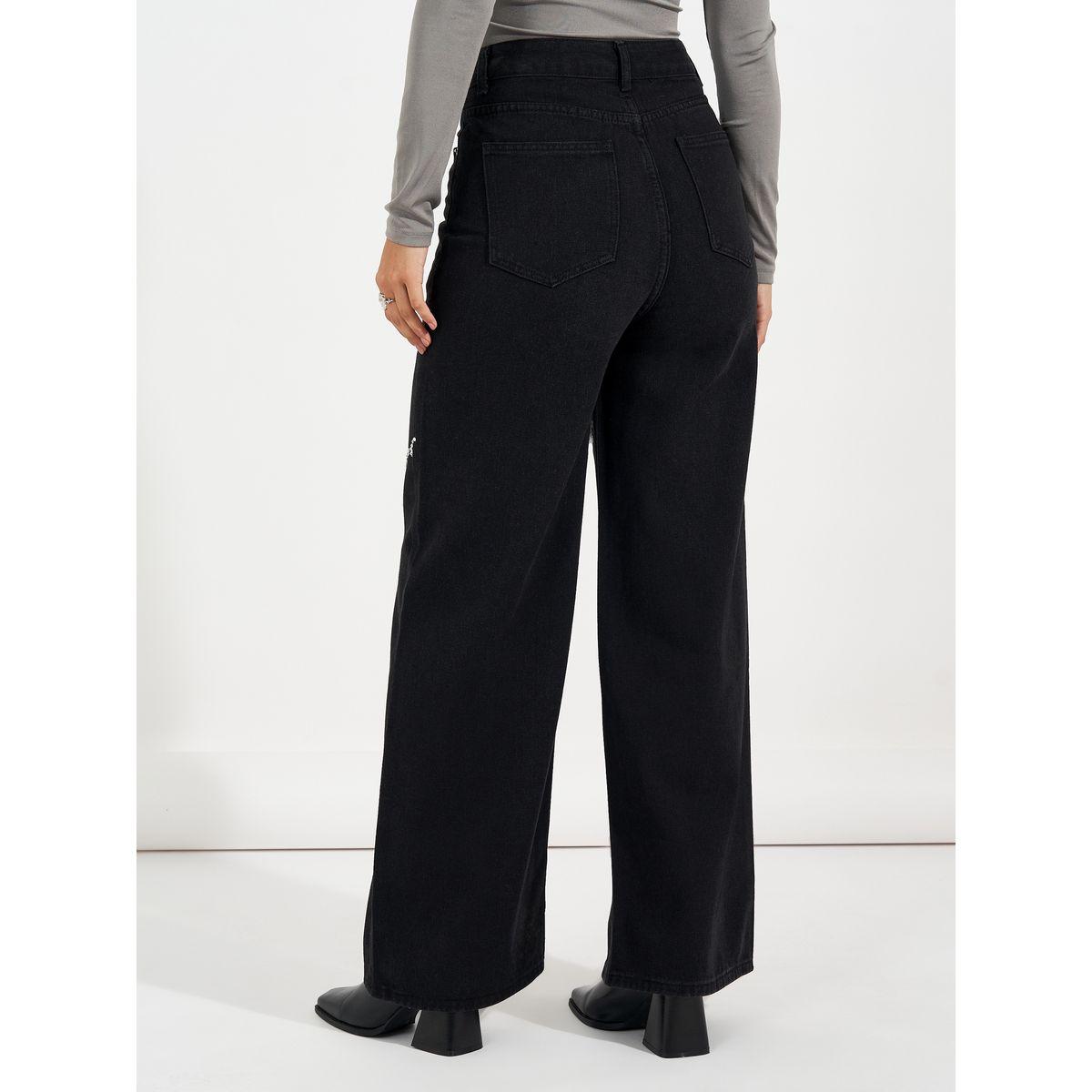 جينز بقصة أرجل واسعة ومزين بحجر الراين-women-clothing-bottoms-jeans-image-4