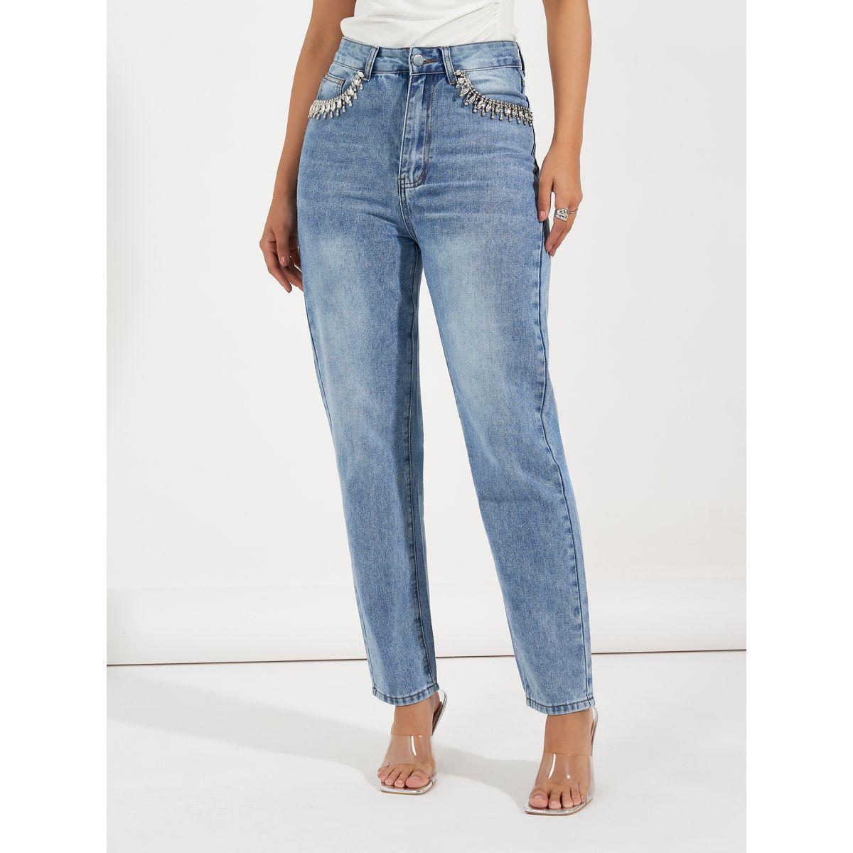 جينز بقصة سليم فت مع جيوب منمقة بحجر الراين-women-clothing-bottoms-jeans-image-2