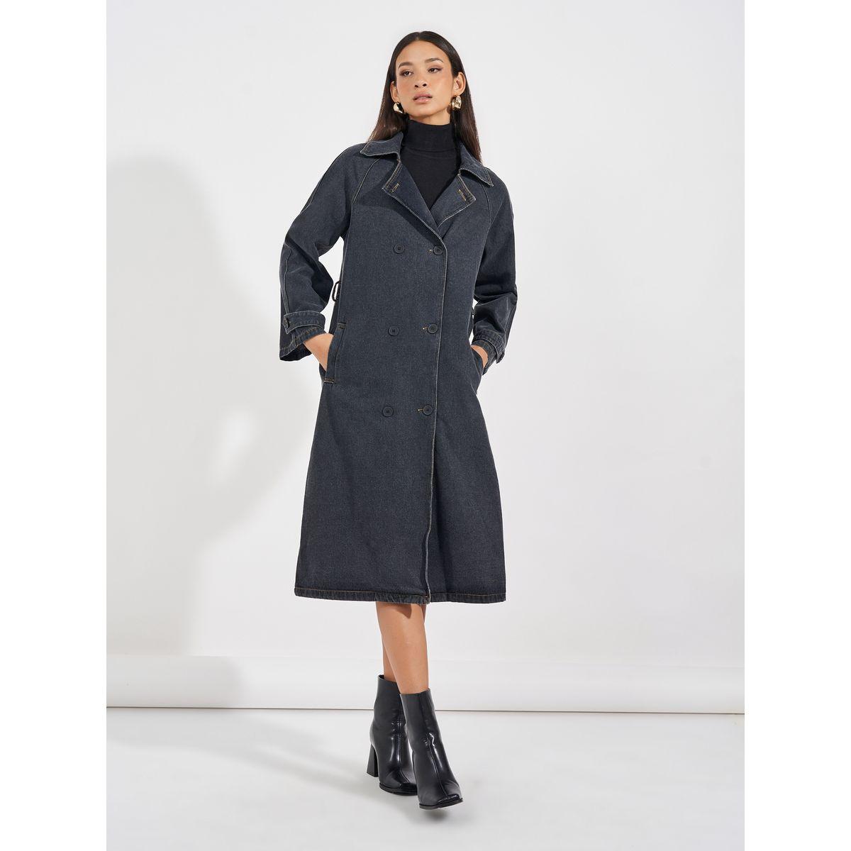 Styli Regular Fit Midi Length Denim Trench Coat-women-clothing-coatsandjackets-coats-image-2