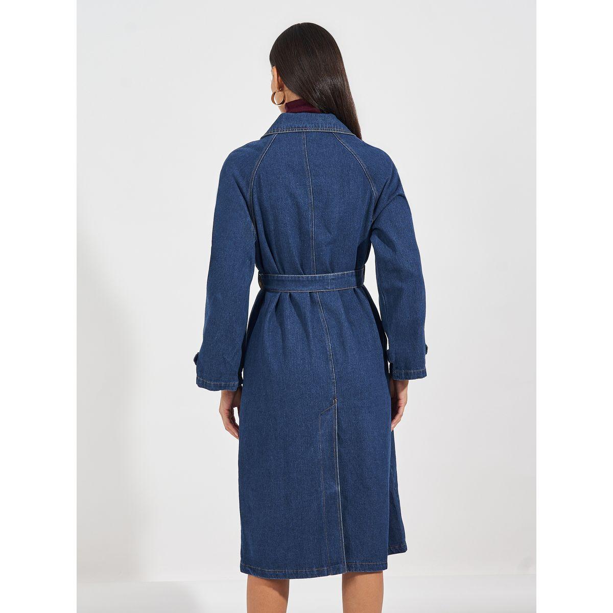 معطف ترنش دنيم بقصة عادية-women-clothing-coatsandjackets-coats-image-5