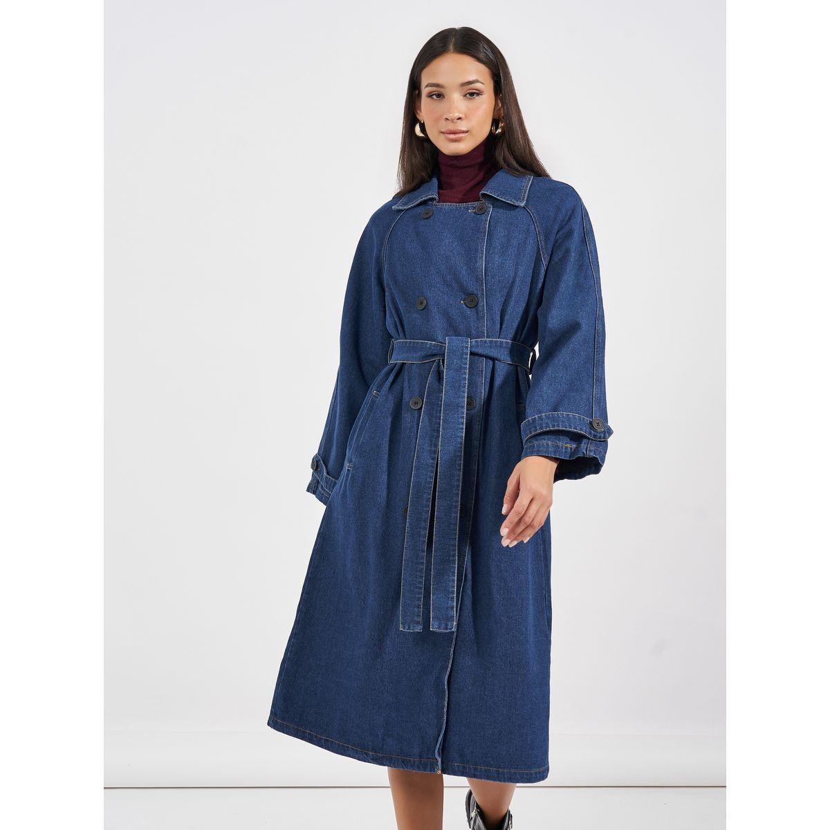 Styli Regular Fit Midi Length Denim Trench Coat-women-clothing-coatsandjackets-coats-image-6