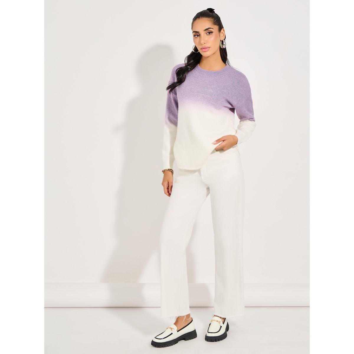 سويتر بنمط كتل الالوان وأكتاف منخفضة-women-clothing-cardigansandjumpers-jumpers-image-2
