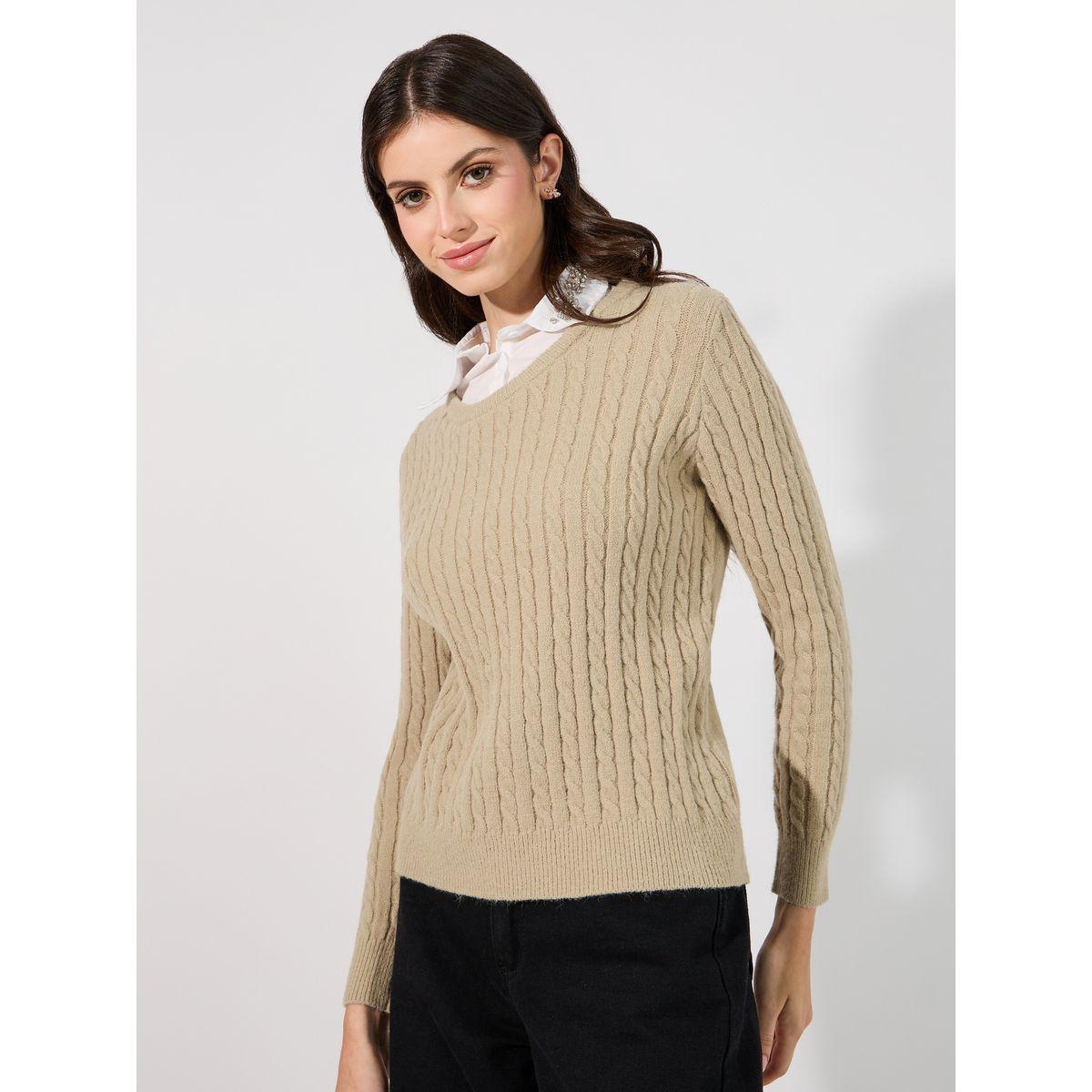 سويتر محبوك مع ياقة منمقة بألاحجار-women-clothing-cardigansandjumpers-jumpers-image-1