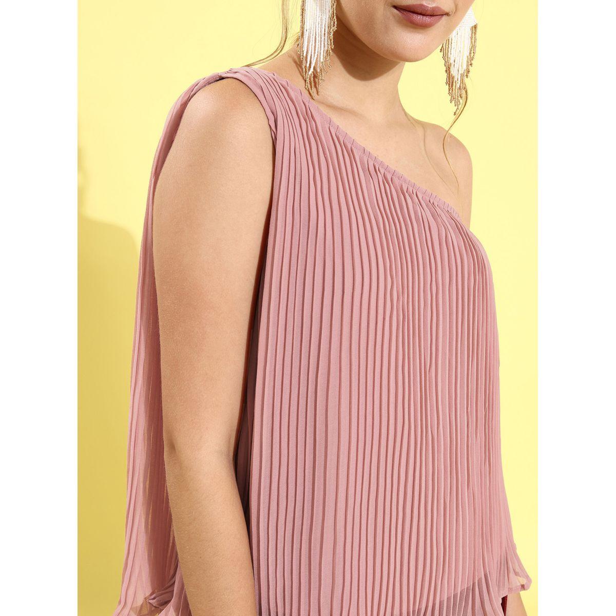Mish X Styli  One Shoulder Neck Pleated Top-women-clothing-shirtsandblouses-blouses-image-2