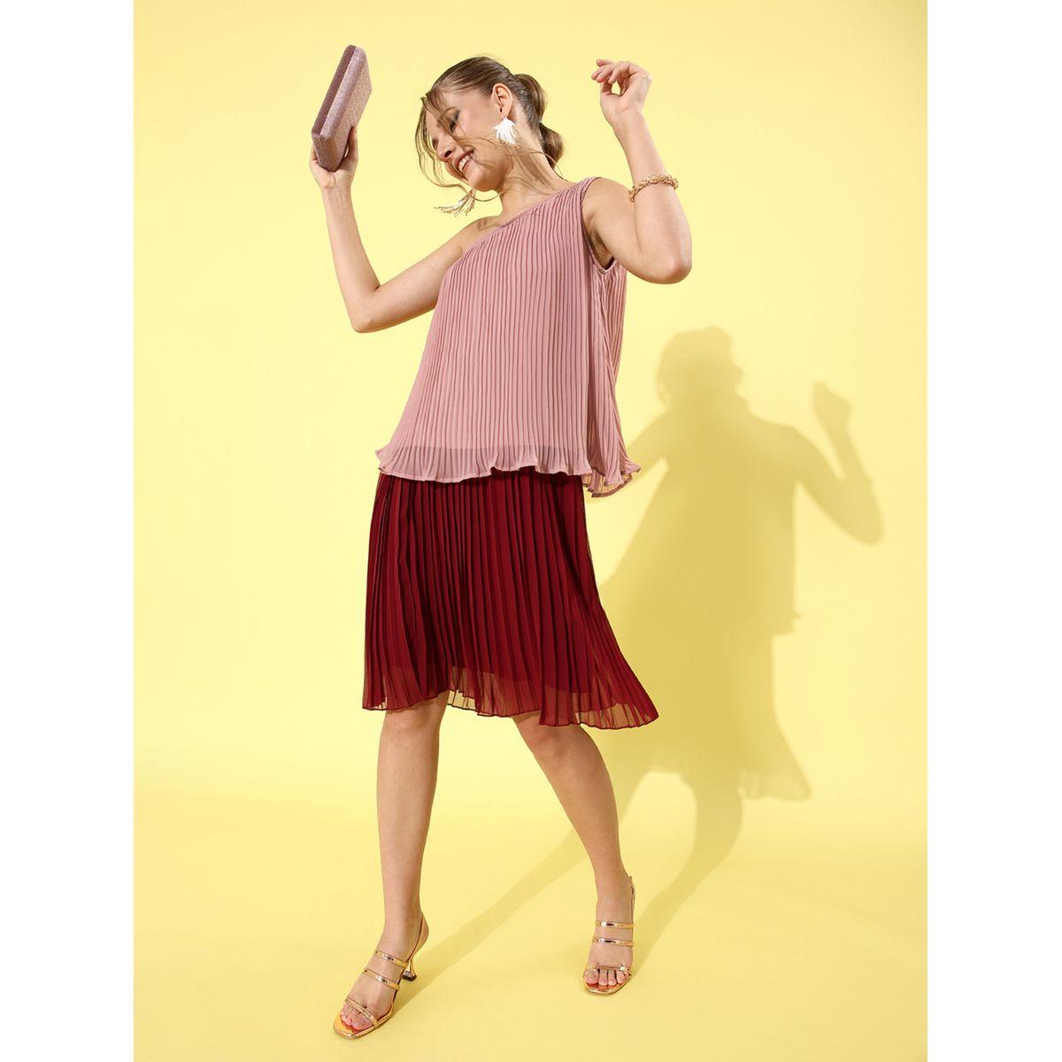 Mish X Styli  One Shoulder Neck Pleated Top-women-clothing-shirtsandblouses-blouses-image-3