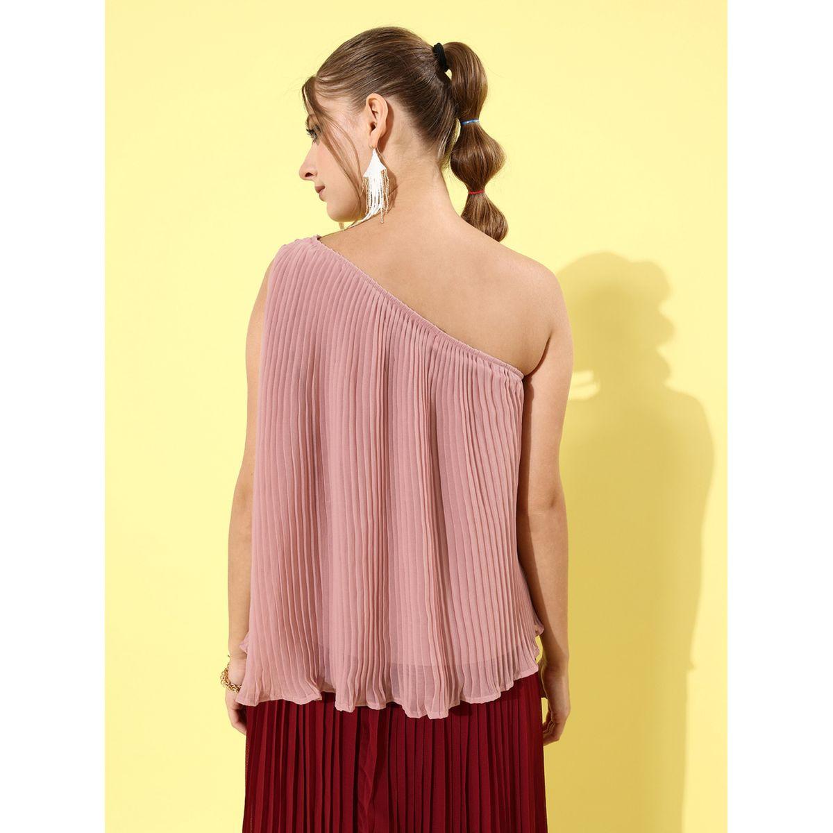 Mish X Styli  One Shoulder Neck Pleated Top-women-clothing-shirtsandblouses-blouses-image-5