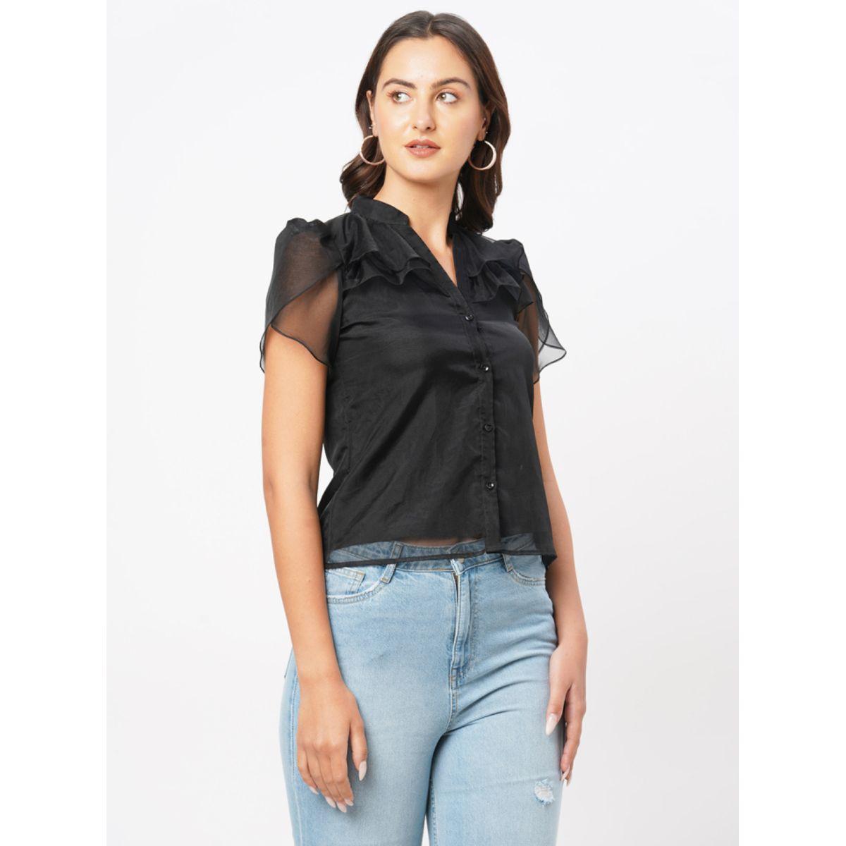 Mish X Styli  Button Front Ruffled Top-women-clothing-shirtsandblouses-blouses-image-2