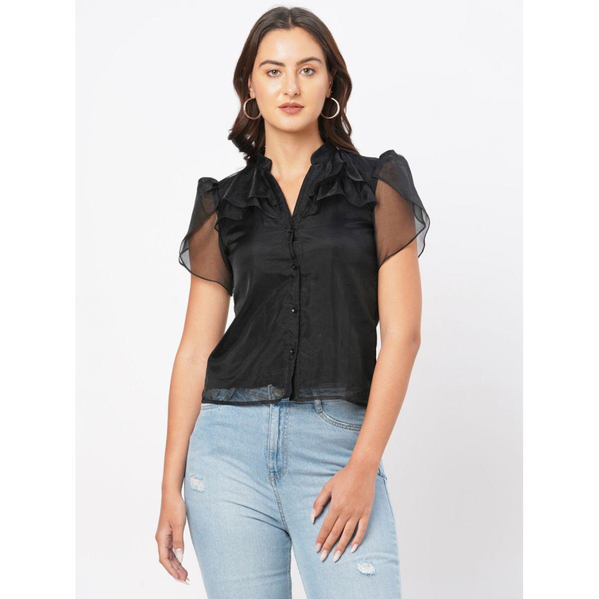 Mish X Styli  Button Front Ruffled Top-women-clothing-shirtsandblouses-blouses-image-5