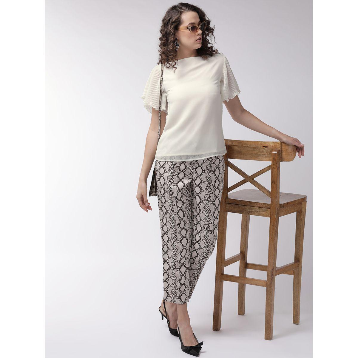 Mish X Styli  Solid Boat Neck Top with Plisse Sleeves-women-clothing-shirtsandblouses-blouses-image-1