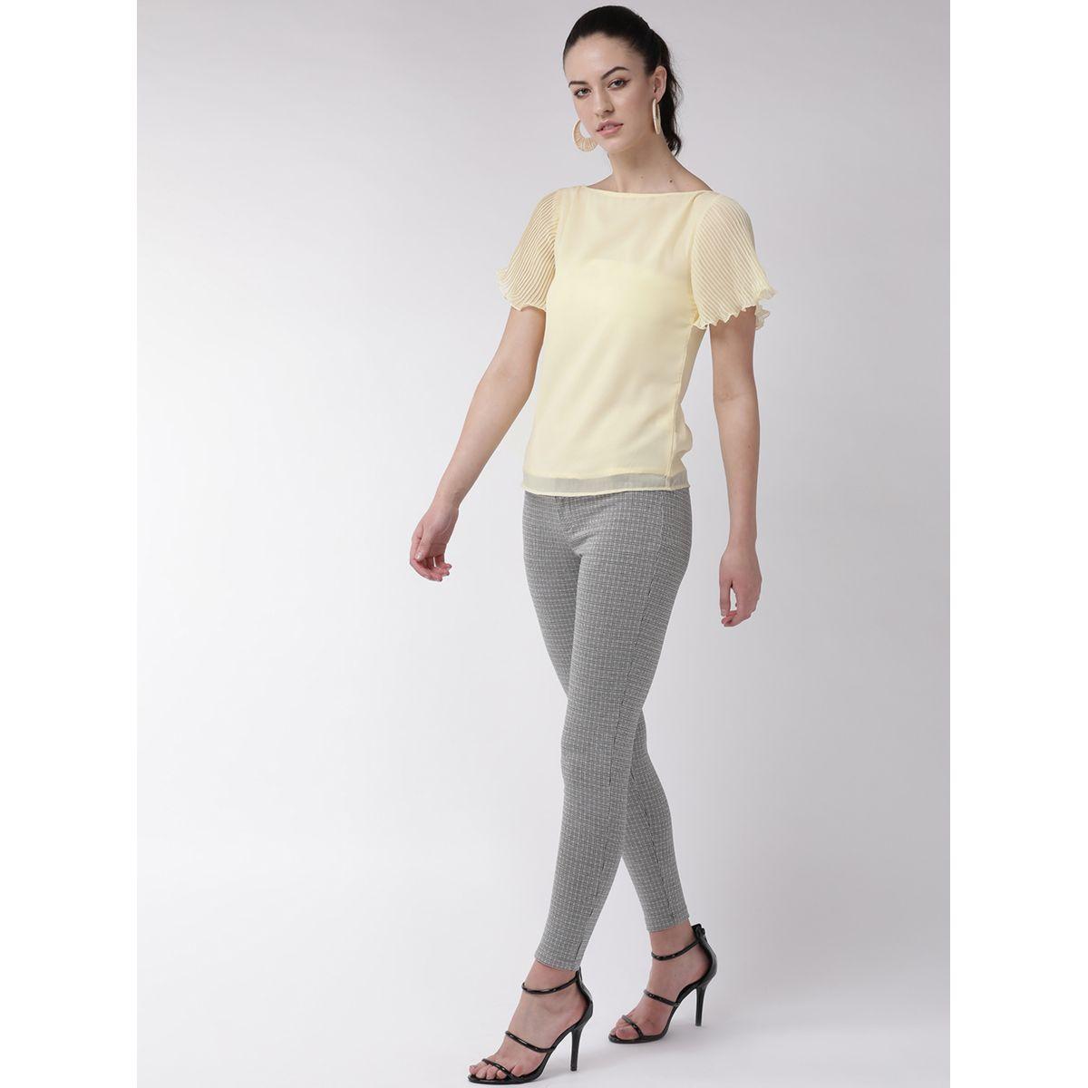 Mish X Styli  Solid Boat Neck Top with Pleated Sleeves-women-clothing-shirtsandblouses-blouses-image-1
